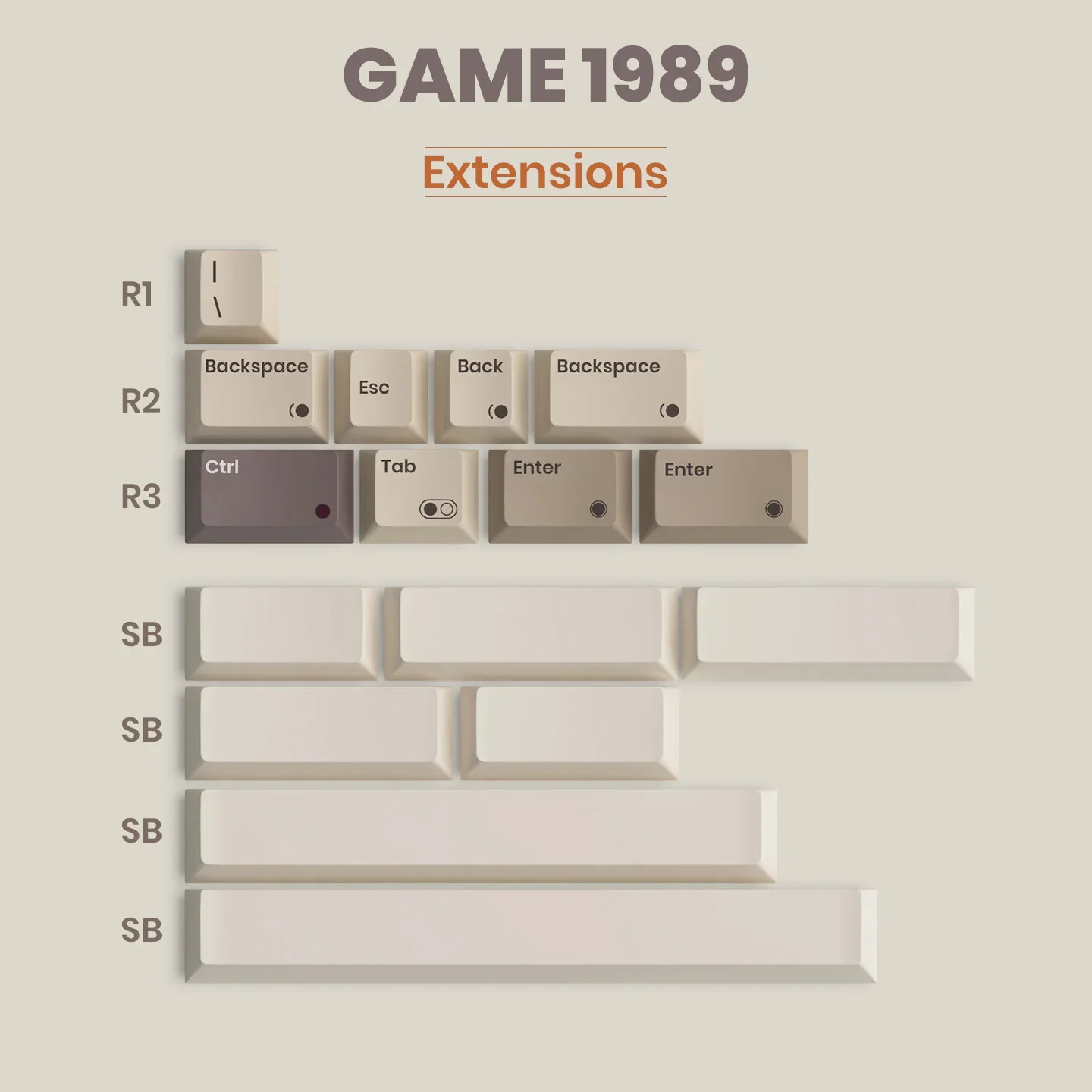 80Retros Game 1989 184 Key Cherry Profile Dye Sub Keycap Set - Image 4