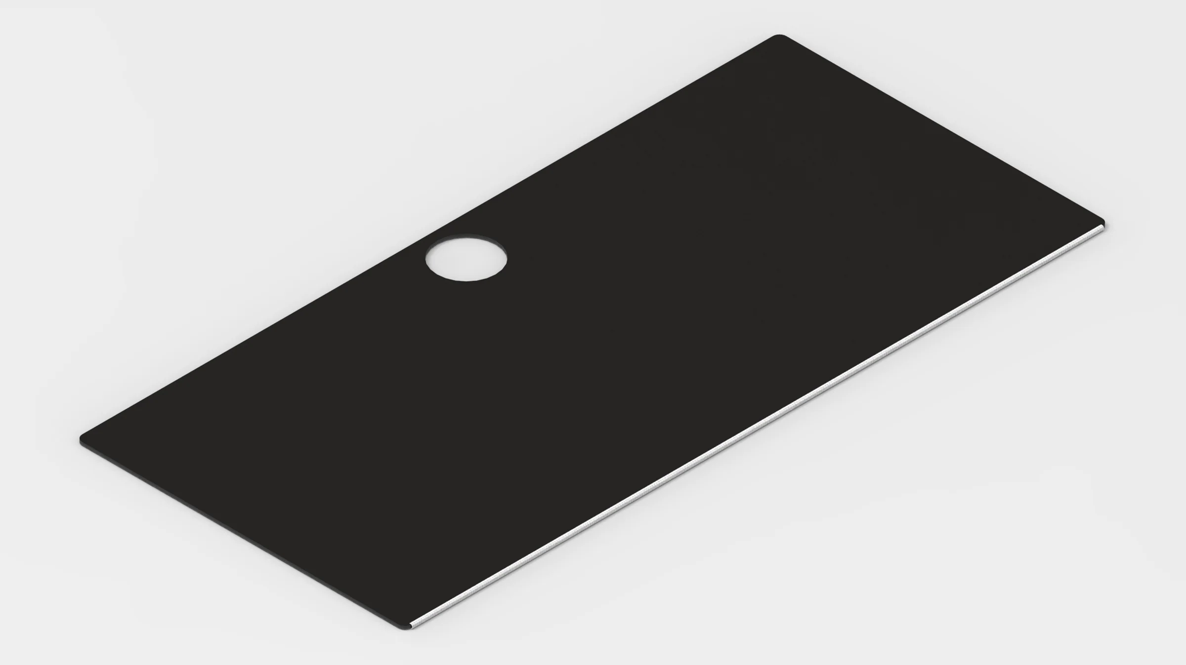 Black w/ White Stitching IKEA MICKE Desk Mat (41" / 105 cm) Full-desk Mouse Pad - Image 3