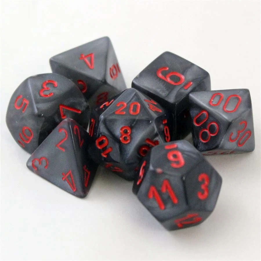 Chessex Velvet Mini 7 Die Set Black / Red