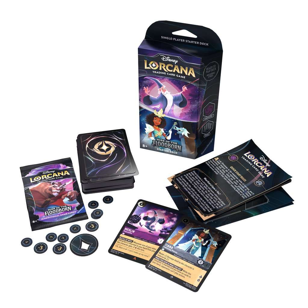 Disney Lorcana : Rise of the Floodborn Starter Deck Amethyst & Steel (Merlin & Tiana) - Image 2