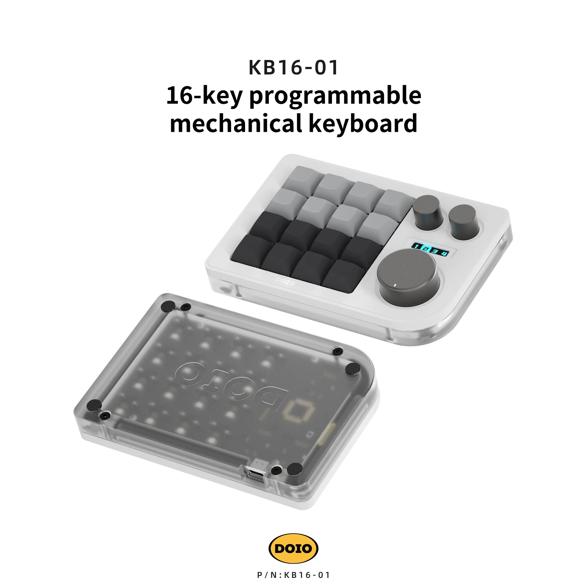 DOIO KB16 Triple Knob Macro Pad Keyboard - Image 6