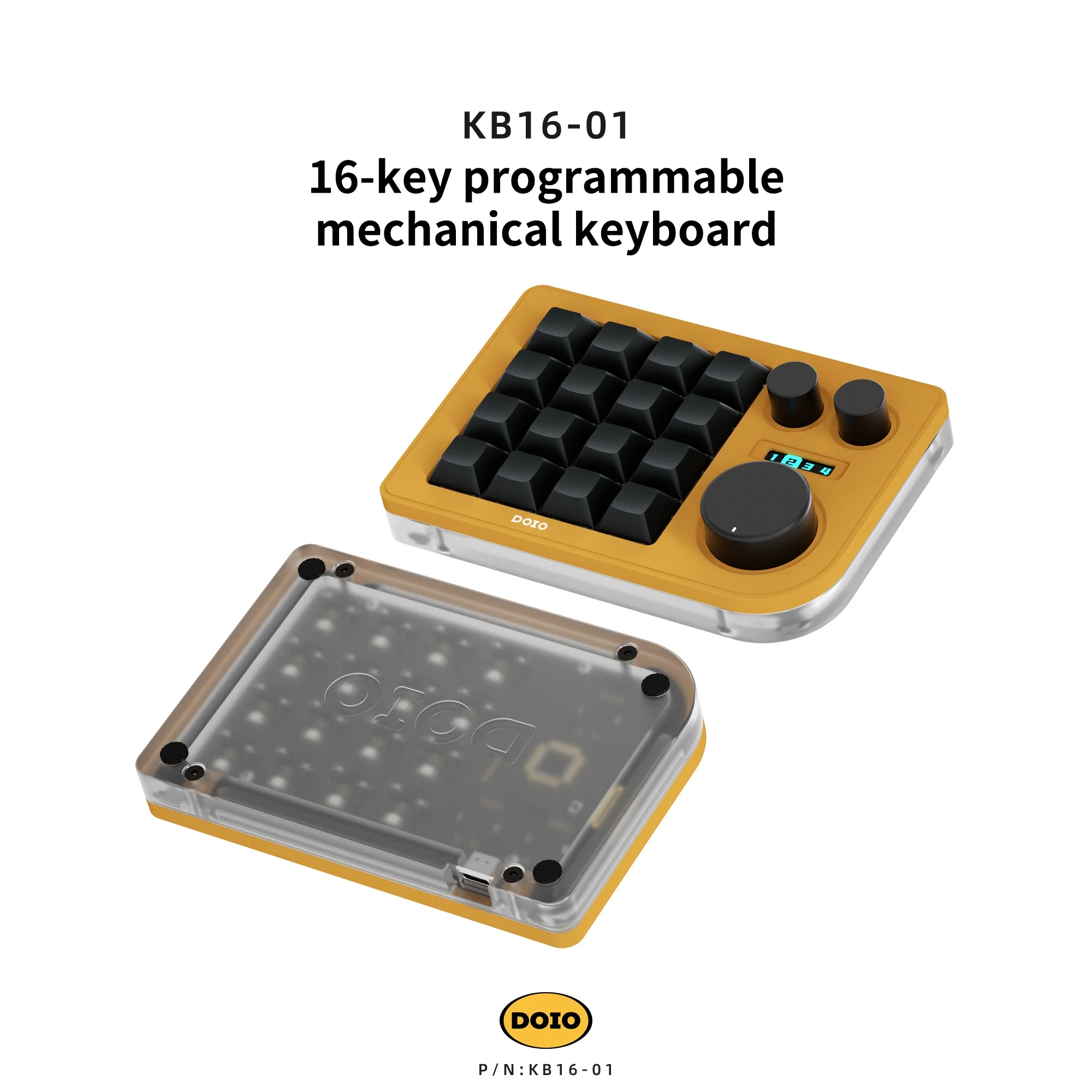 DOIO KB16 Triple Knob Macro Pad Keyboard - Image 8