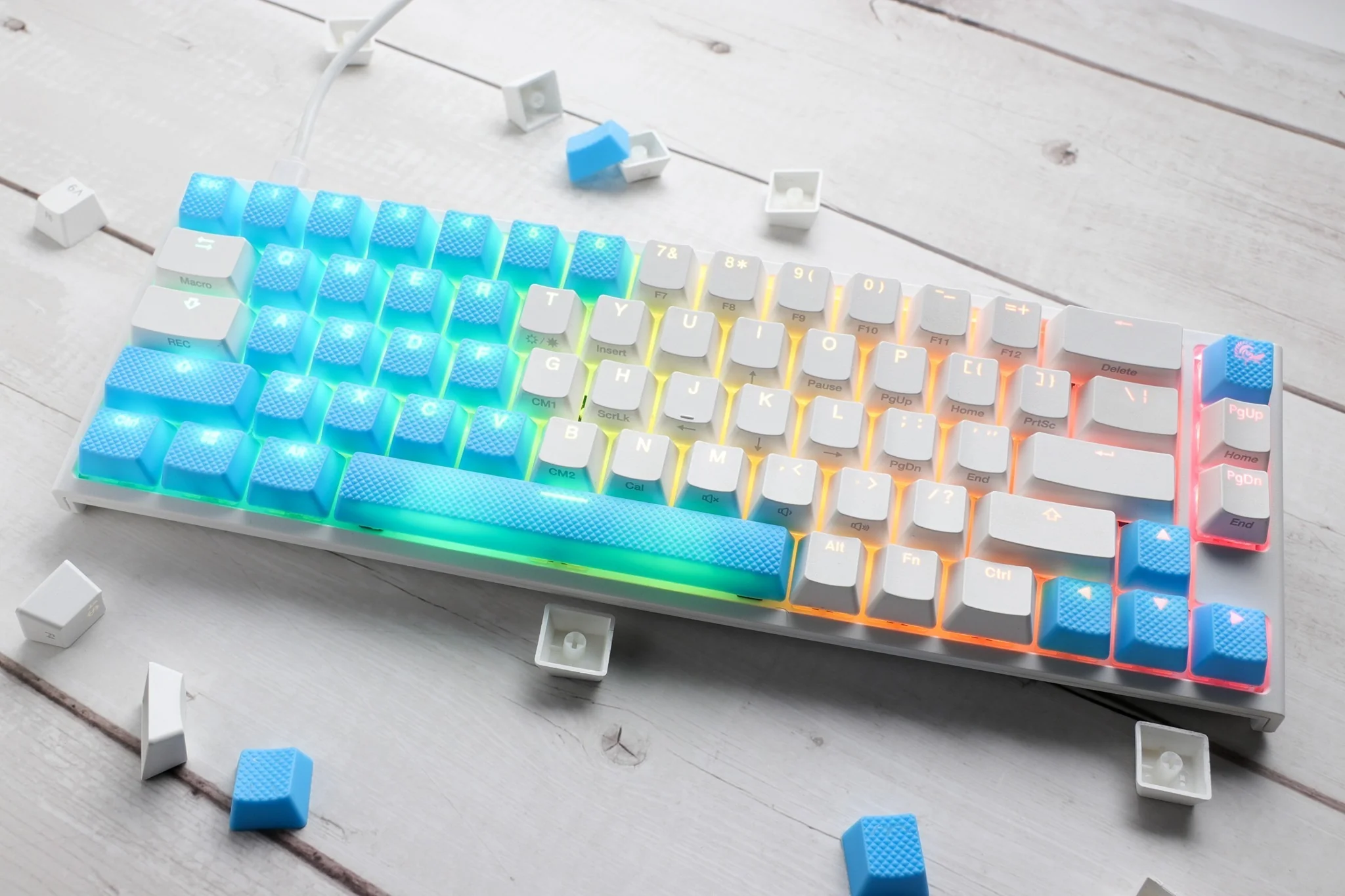 Ducky Blue Backlit 31 Key OEM Profile Double Shot ABS Rubber Keycap Set - Image 3