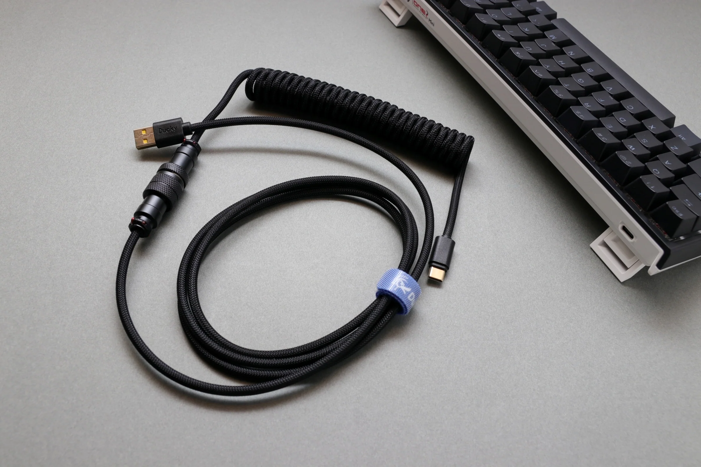 Ducky Abyss Black Premicord Custom USB Cable w/ Coil