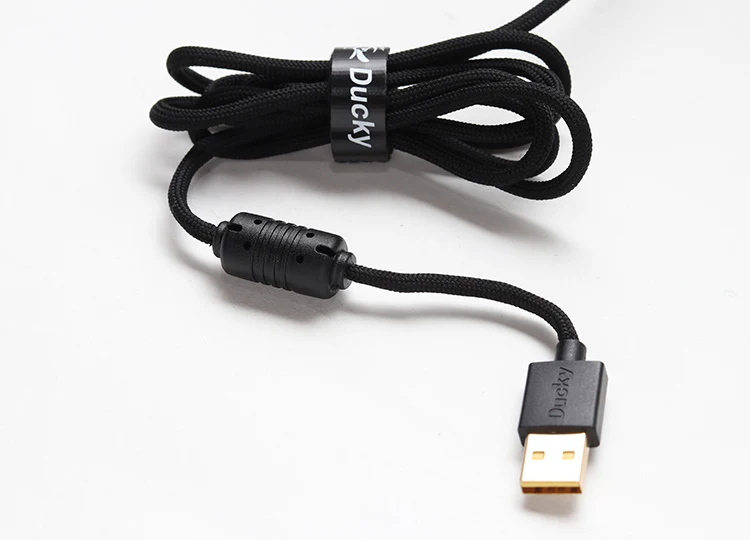 Ducky Black & White Feather Mouse (Omron D2FC-F-K Microswitch) - Image 3