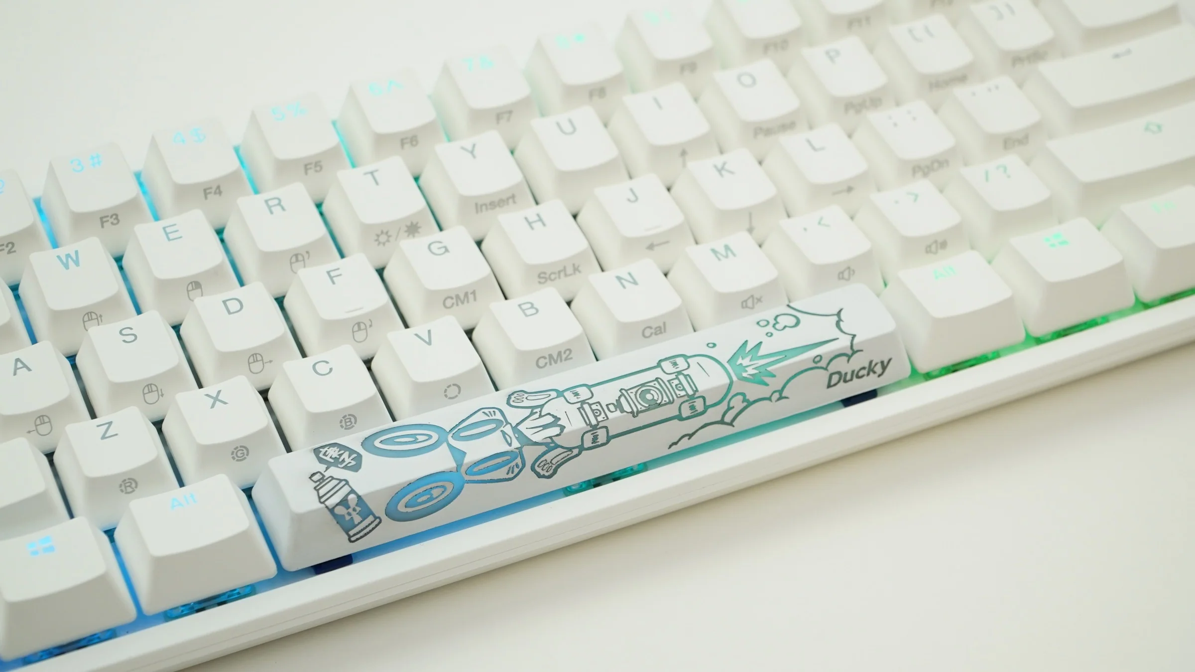 Ducky One 2 Mini Pure White RGB LED 60% Double Shot PBT Mechanical Keyboard - Image 2
