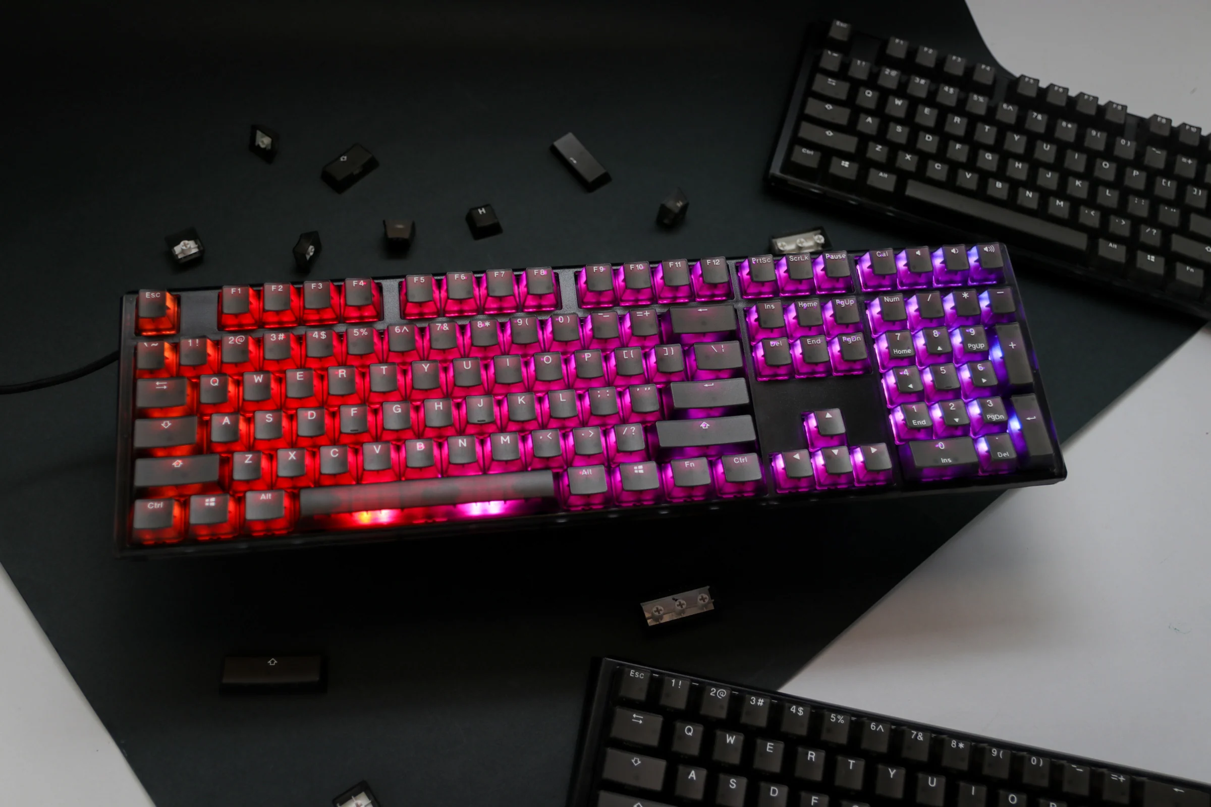 Ducky One 3 Aura Clear Black Hotswap RGB Double Shot ABS Mechanical Keyboard - Image 10