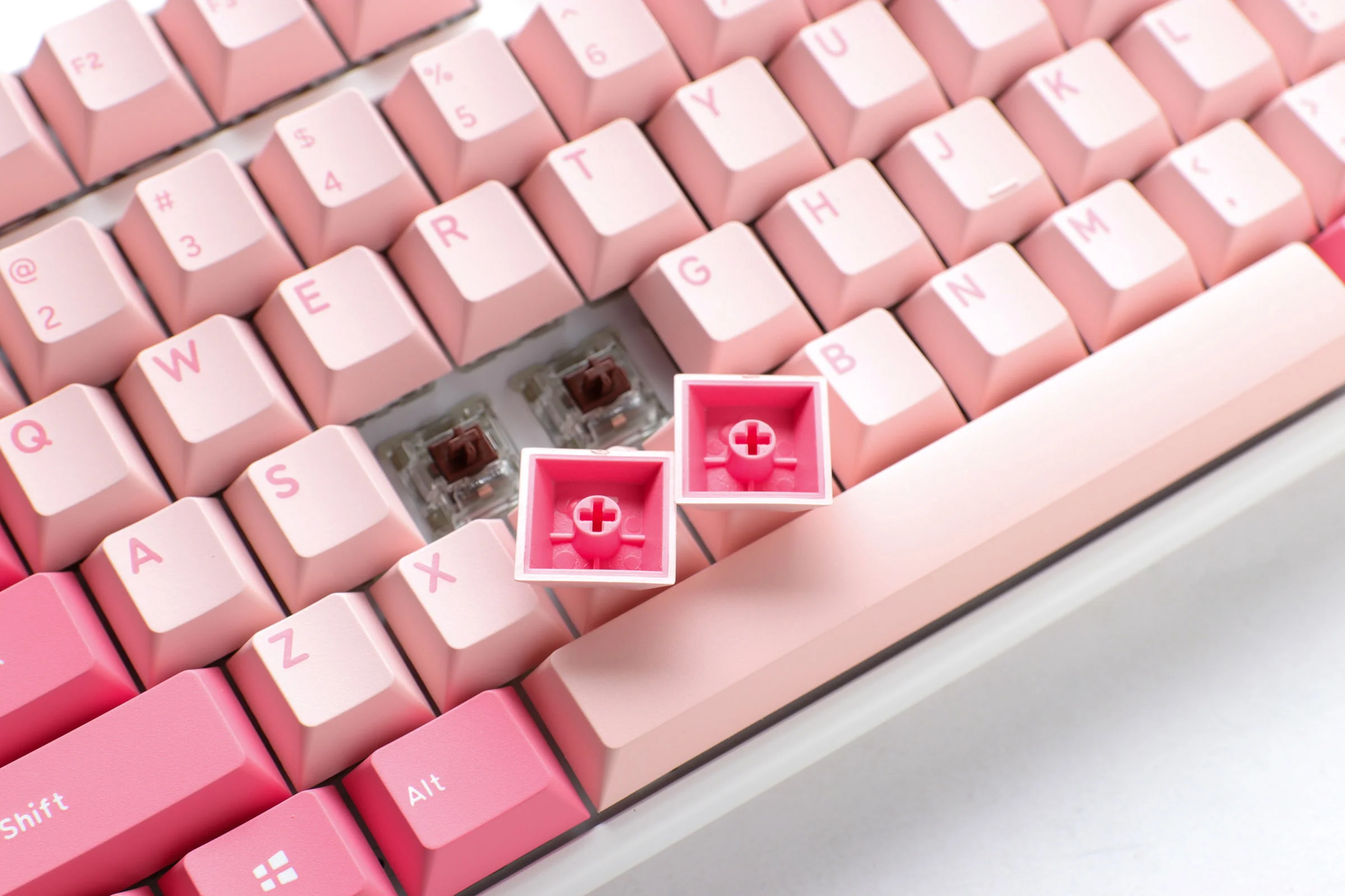Ducky One 3 Gossamer Pink Hotswap Double Shot PBT QUACK Mechanical Keyboard - Image 9