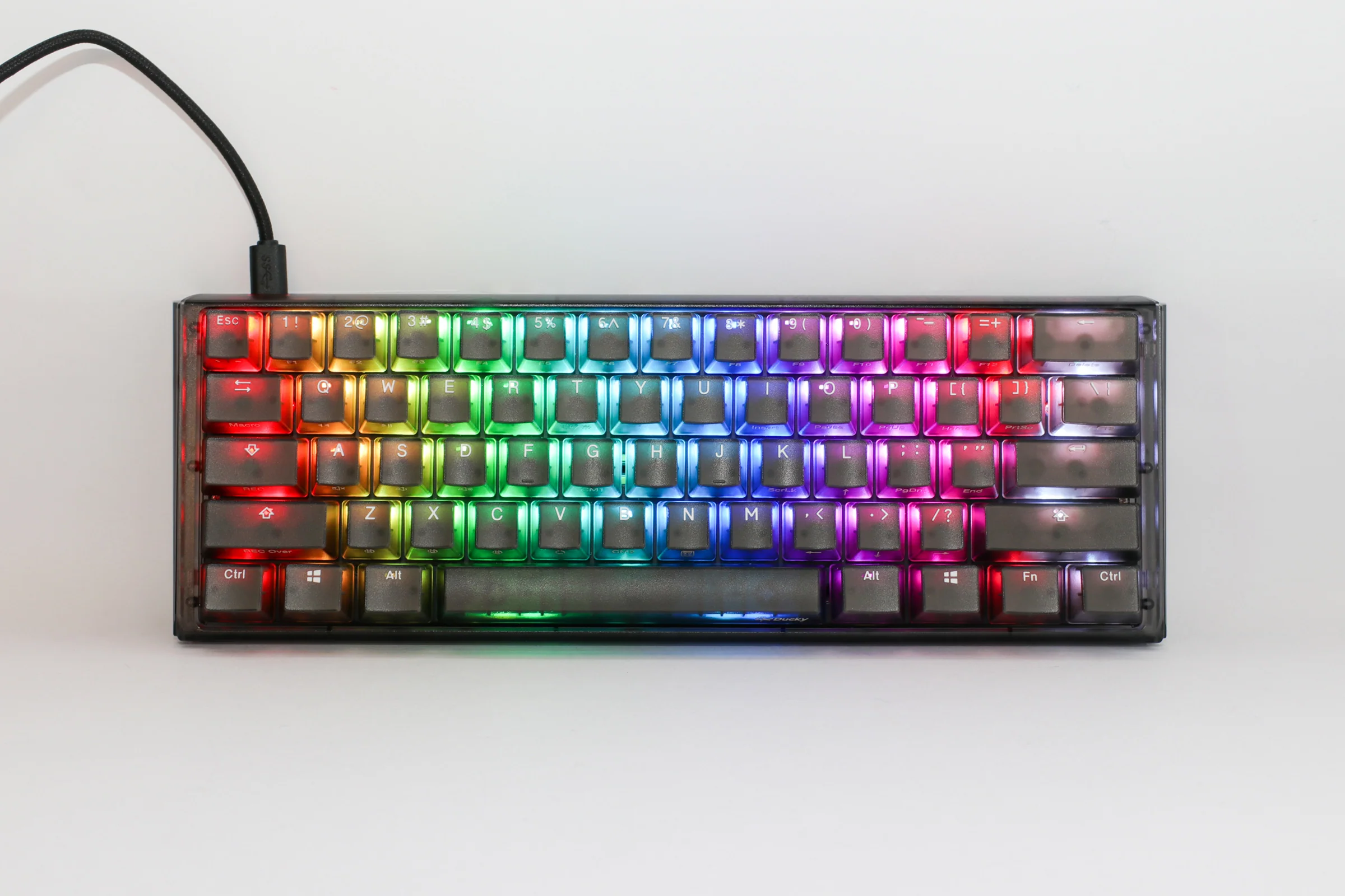 Ducky One 3 Mini Aura Clear Black 60% Hotswap RGB LED Double Shot ABS Mechanical Keyboard - Image 8