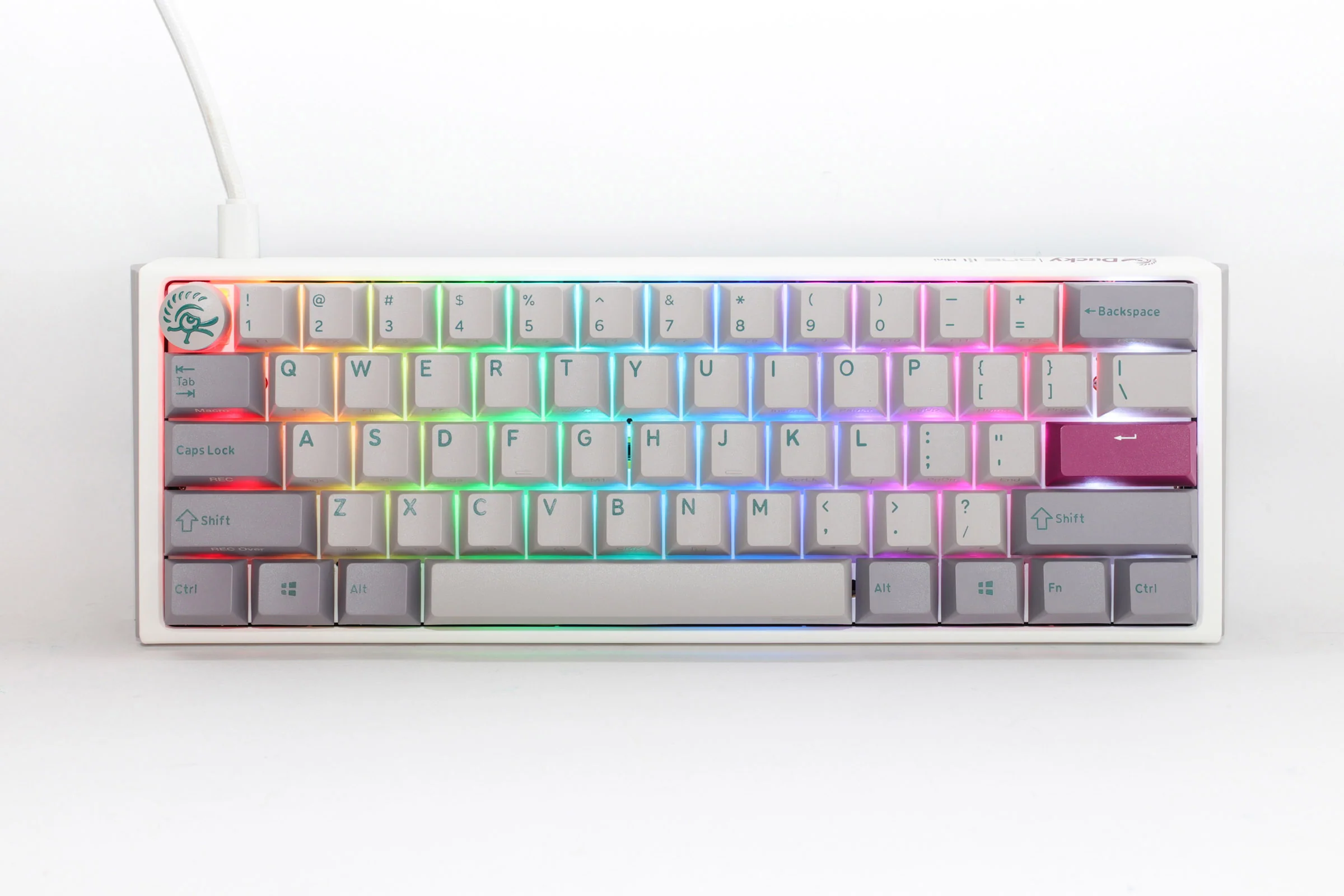 Ducky One 3 Mini Mist Grey 60% Hotswap RGB Double Shot PBT Mechanical Keyboard - Image 10