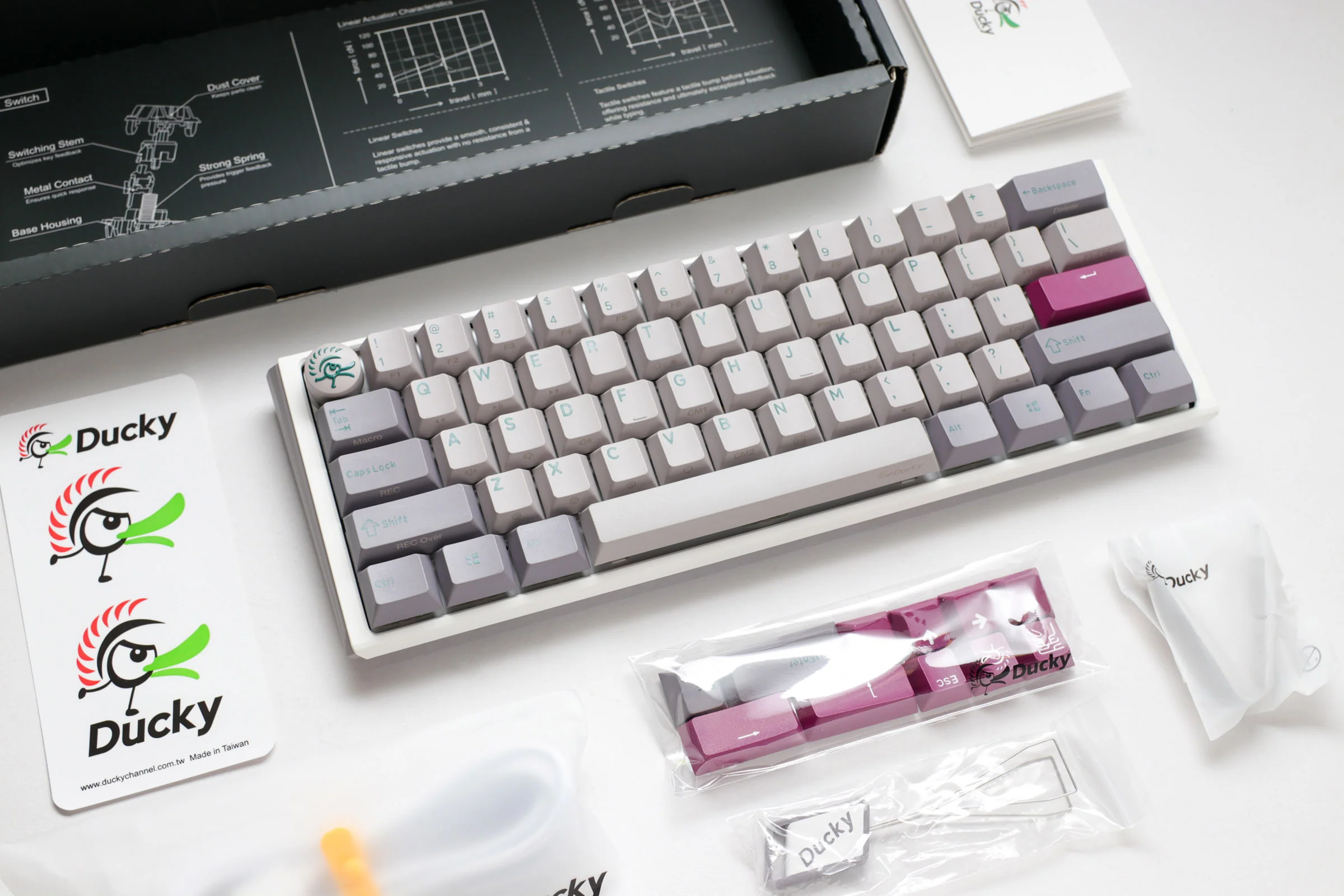 Ducky One 3 Mini Mist Grey 60% Hotswap RGB Double Shot PBT Mechanical Keyboard - Image 11