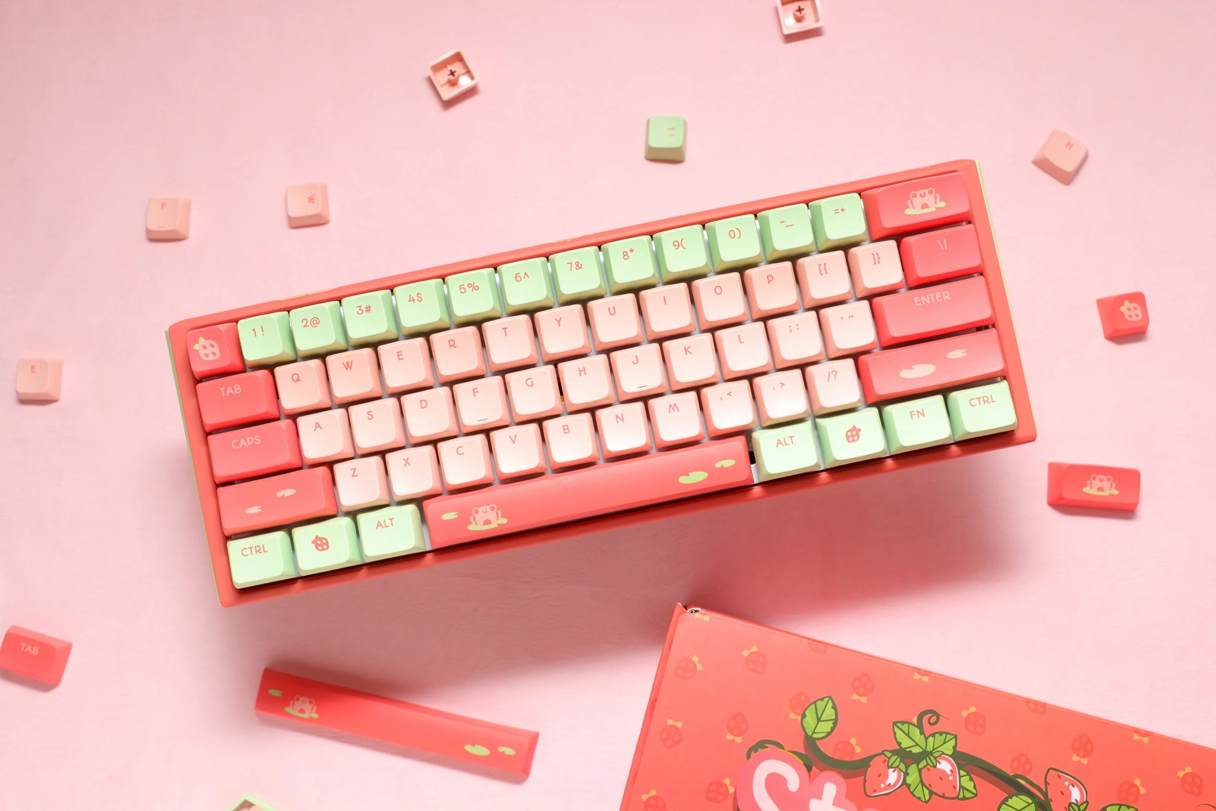 Ducky x MK Strawberry Frog One 3 Mini Hotswap 60% RGB Keyboard w/ Quack Mechanics - Image 11