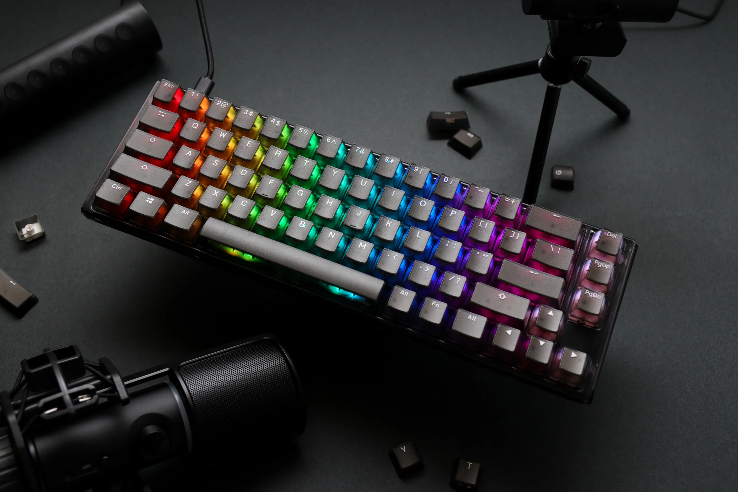 Ducky One 3 SF Aura Clear Black 65% Hotswap RGB Double Shot ABS Mechanical Keyboard - Image 8