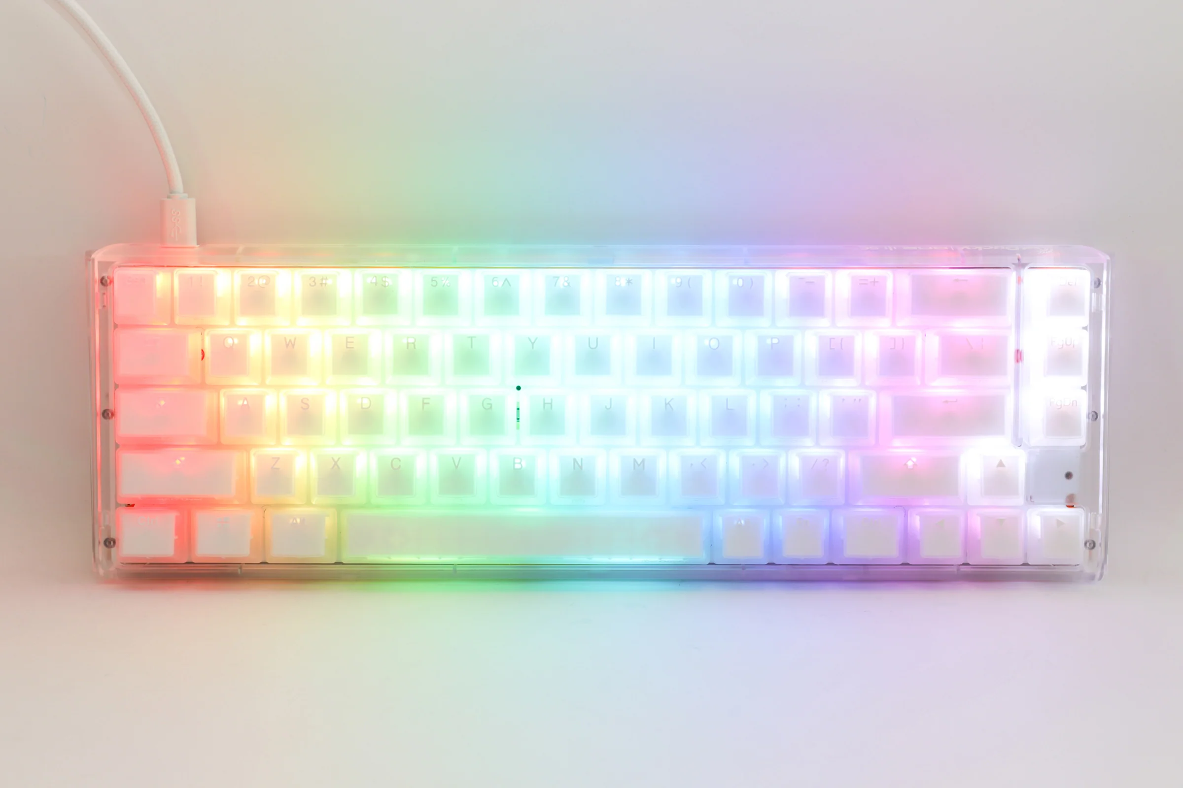Ducky One 3 SF Aura Clear White 65% Hotswap RGB LED Double Shot ABS Mechanical Keyboard - Image 7