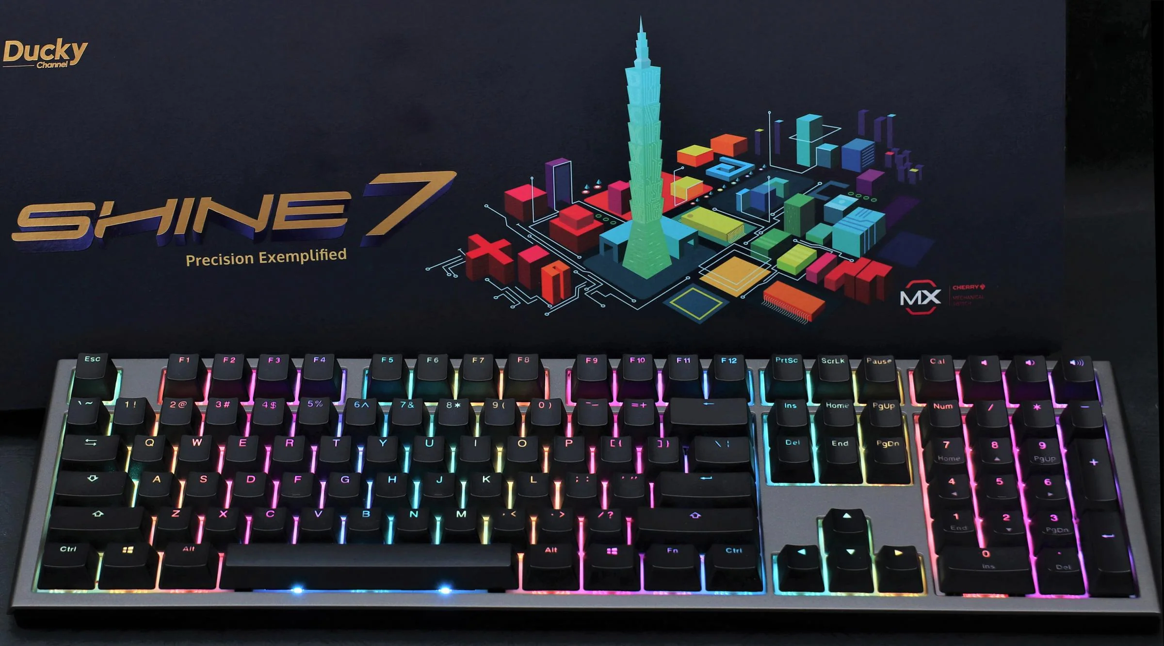 Ducky Shine 7 Gunmetal RGB LED Double Shot PBT Mechanical Keyboard - Image 2