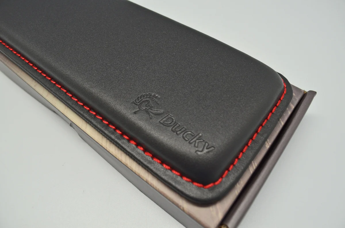 Ducky TKL Leather Wrist Rest with Red Stitching - Image 3