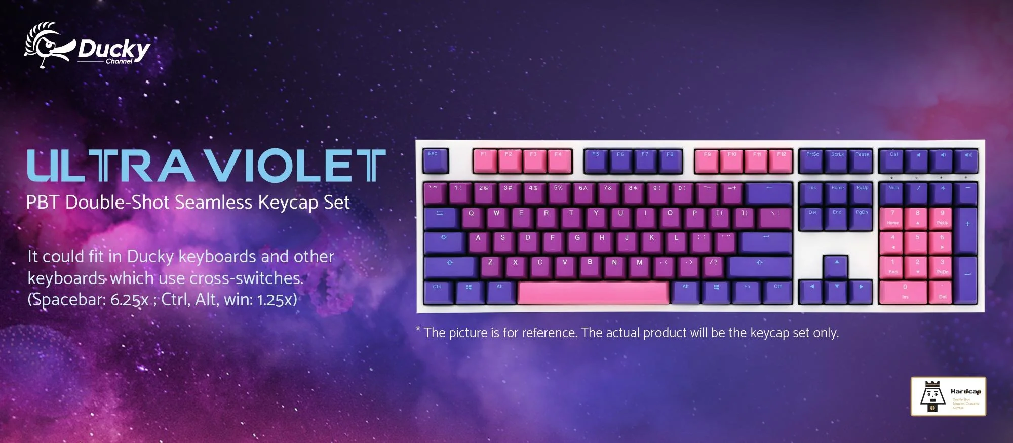 Ducky Ultra Violet 108 Key OEM Profile Double Shot PBT Keycap Set - Image 4