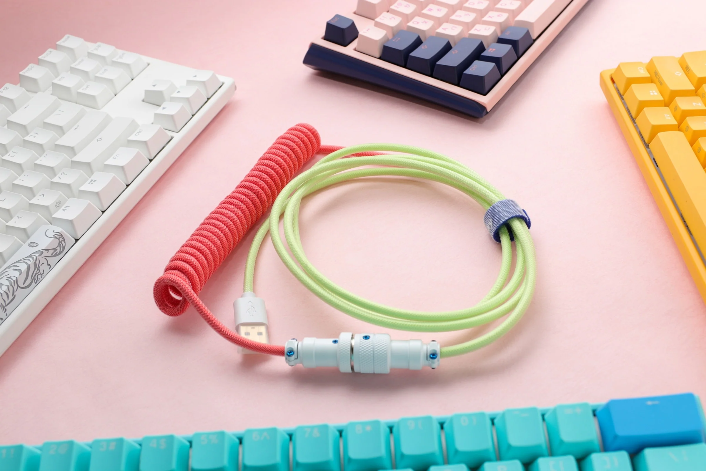 Ducky x MK Strawberry Frog Premicord Custom USB Cable w/ Coil - Image 4