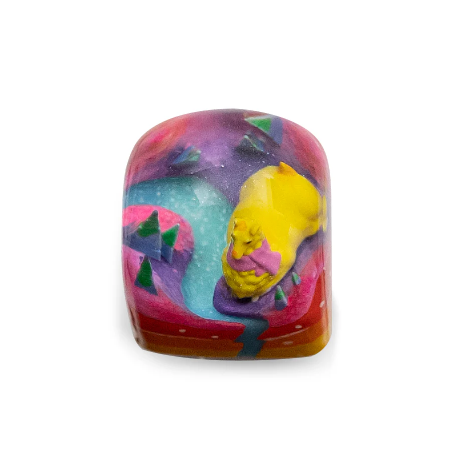 Dwarf Factory x MK Rainbow Llama Artisan Keycap DOM Profile Resin Artisan Keycap - Image 9