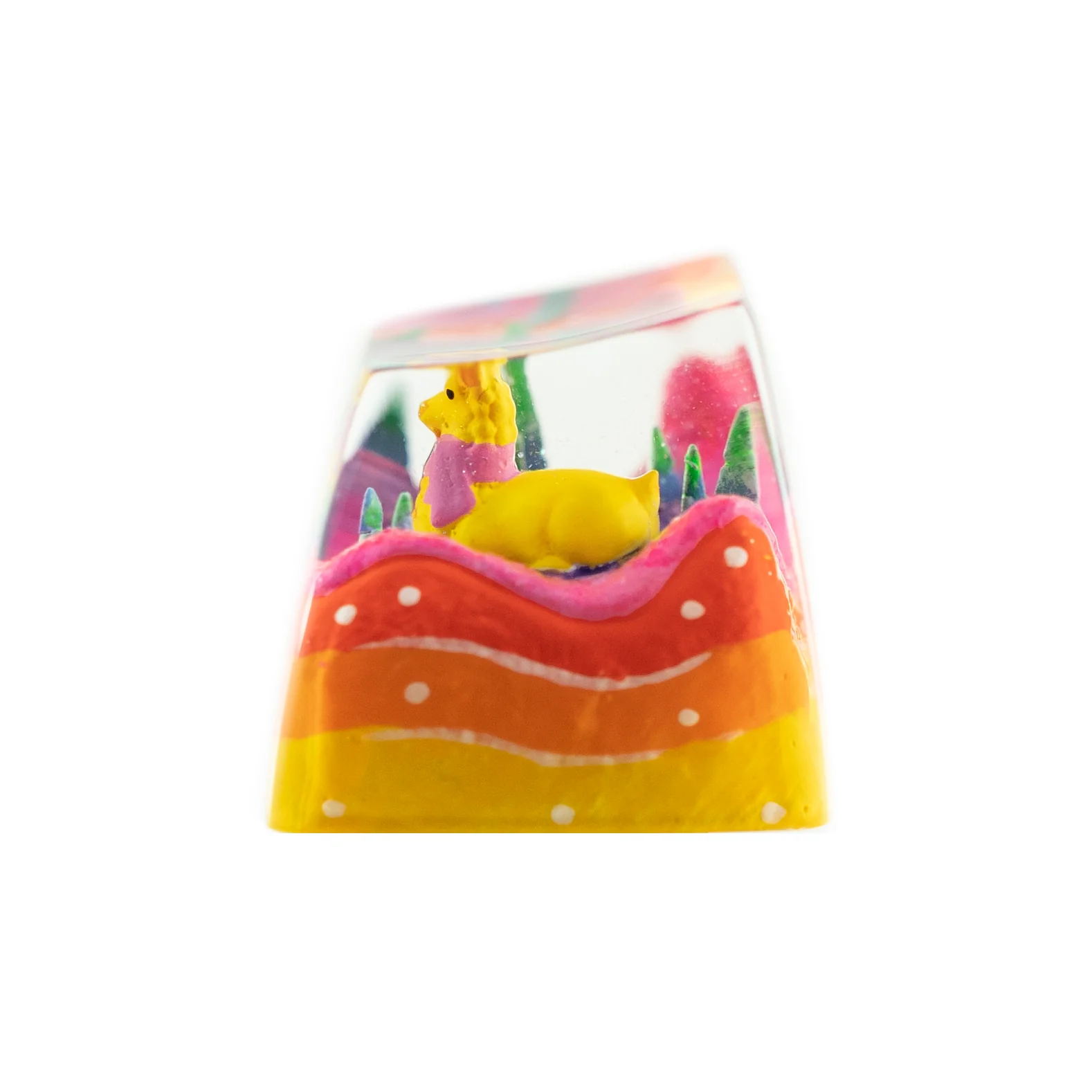 Dwarf Factory x MK Rainbow Llama Artisan Keycap SA Profile Resin Artisan Keycap - Image 6