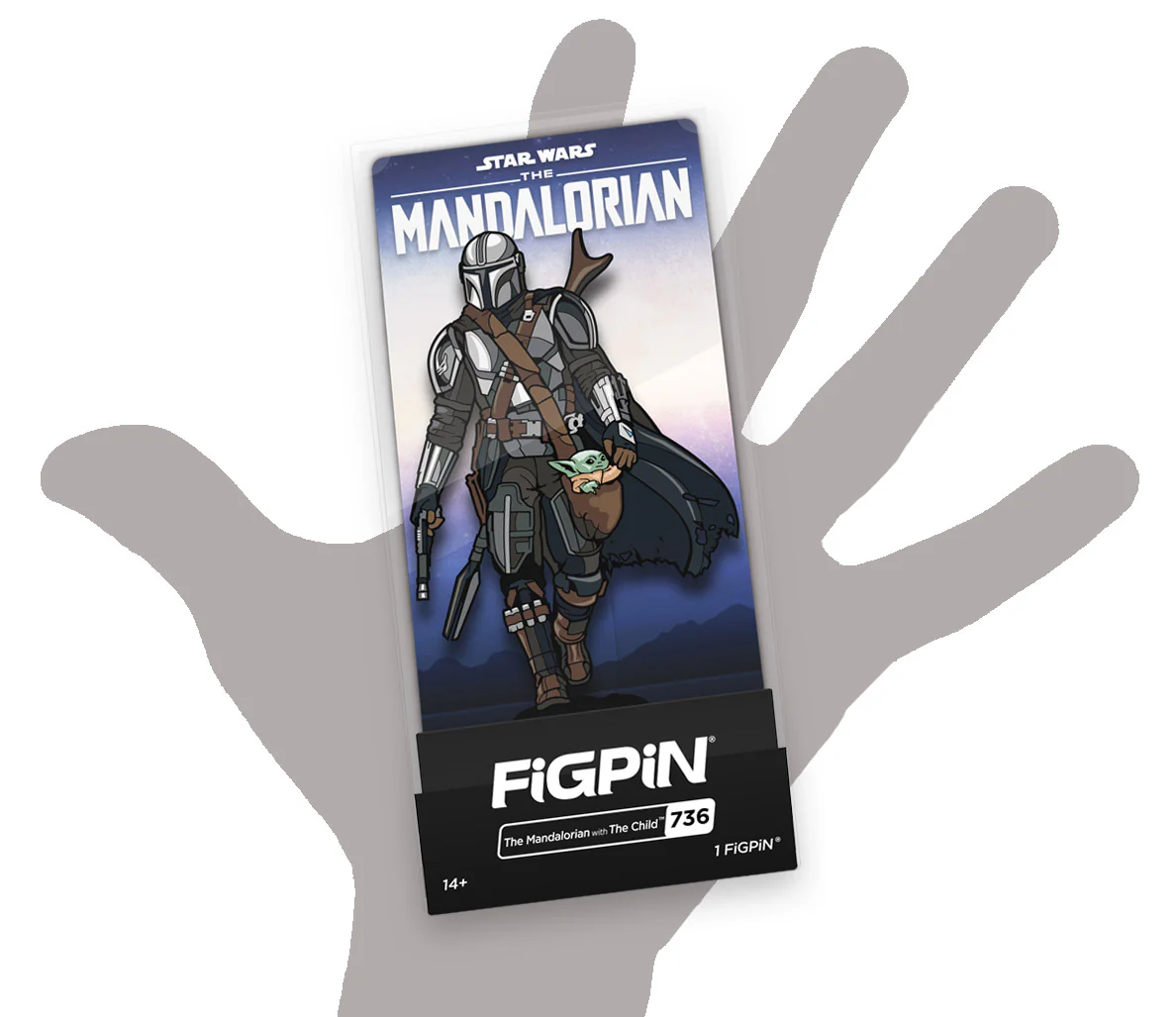 FiGPiN The Mandalorian with The Child (736) Collectable Enamel Pin - Image 2