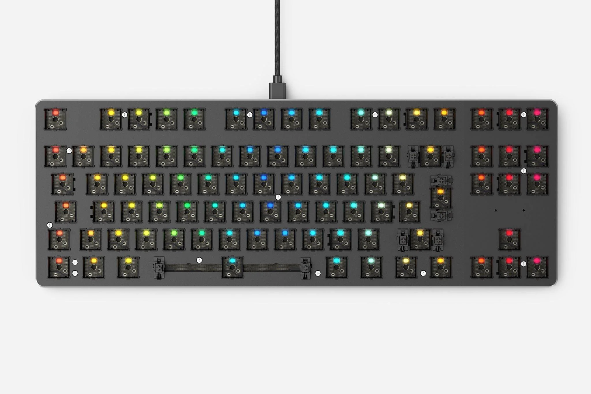 Glorious PC GMMK Customizable / Barebones ISO TKL RGB LED Mechanical Keyboard None