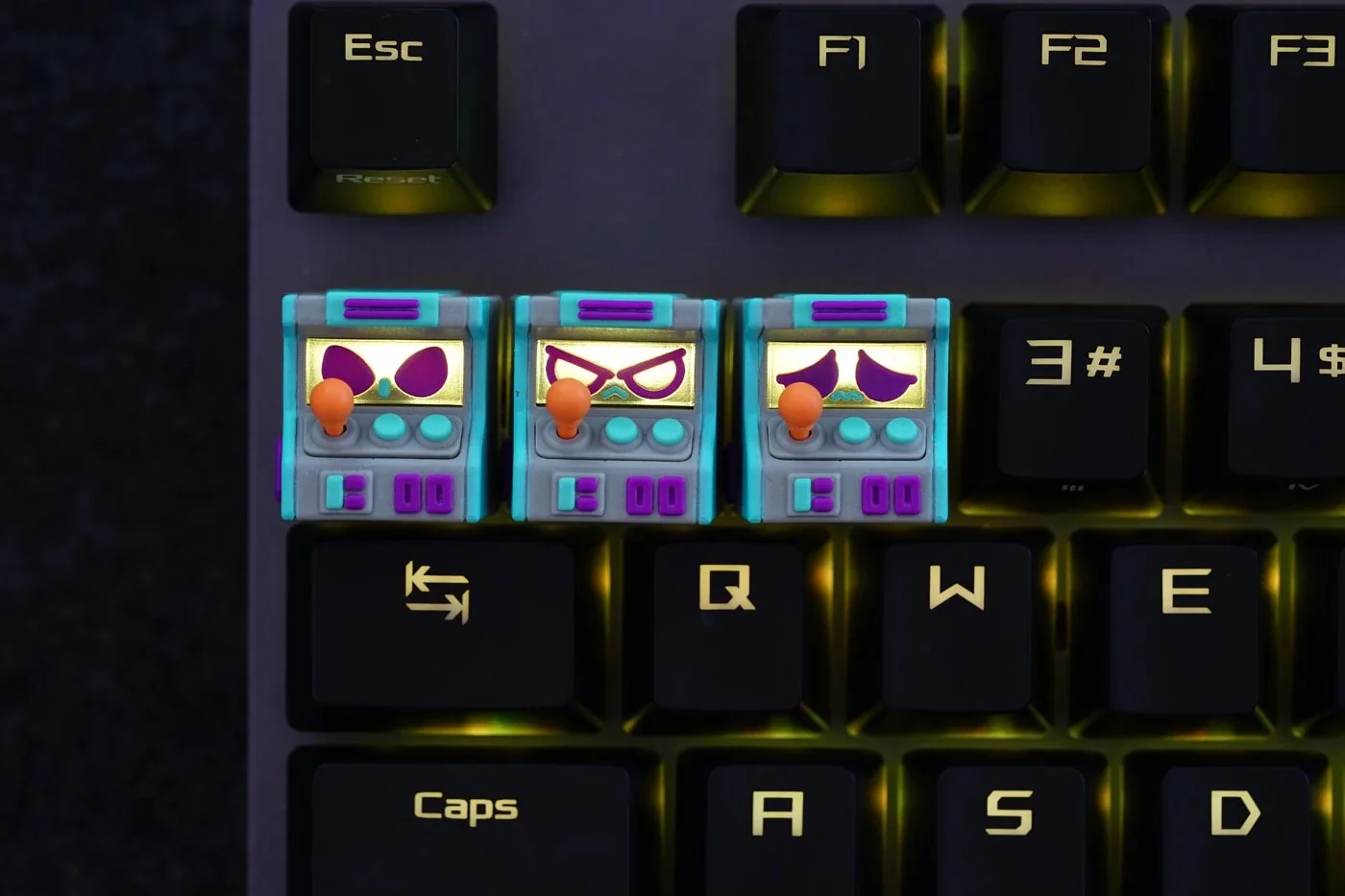 Hot Keys Project HKP Error Angry Grey Blue Purple Artisan Keycap - Image 4