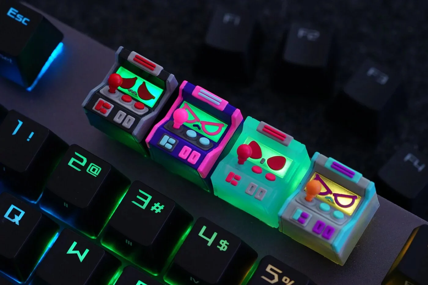 Hot Keys Project HKP Error Angry Grey Blue Purple Artisan Keycap - Image 7