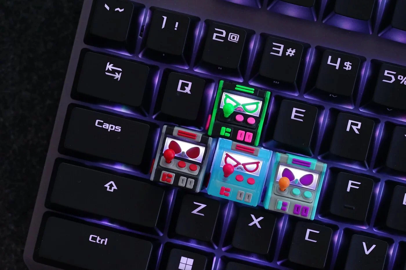 Hot Keys Project HKP Error Angry Trans Blue Red Artisan Keycap - Image 4