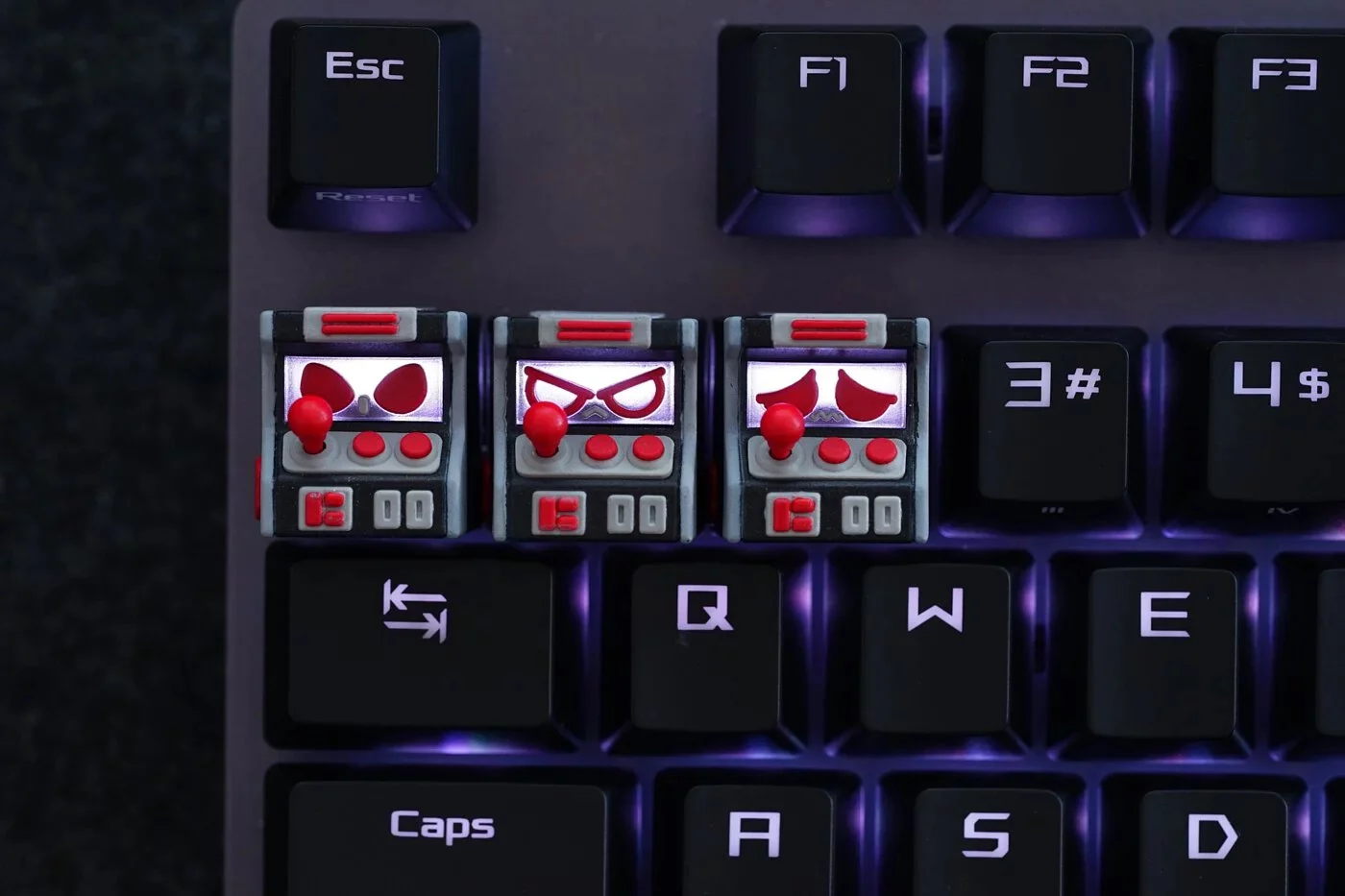 Hot Keys Project HKP Error Smart Black Grey Red Artisan Keycap - Image 2