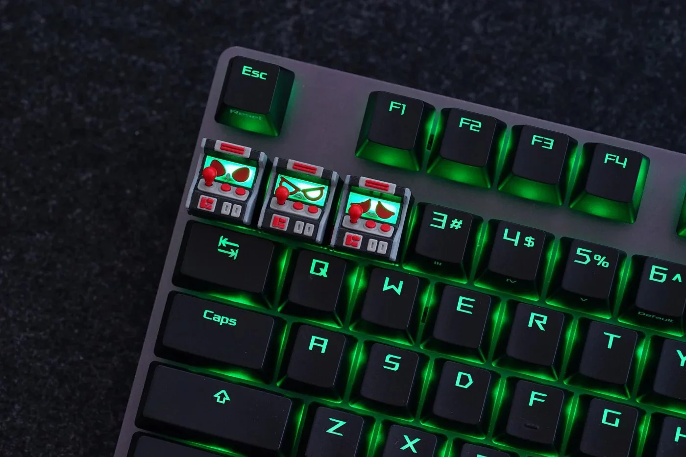 Hot Keys Project HKP Error Smart Black Grey Red Artisan Keycap - Image 3