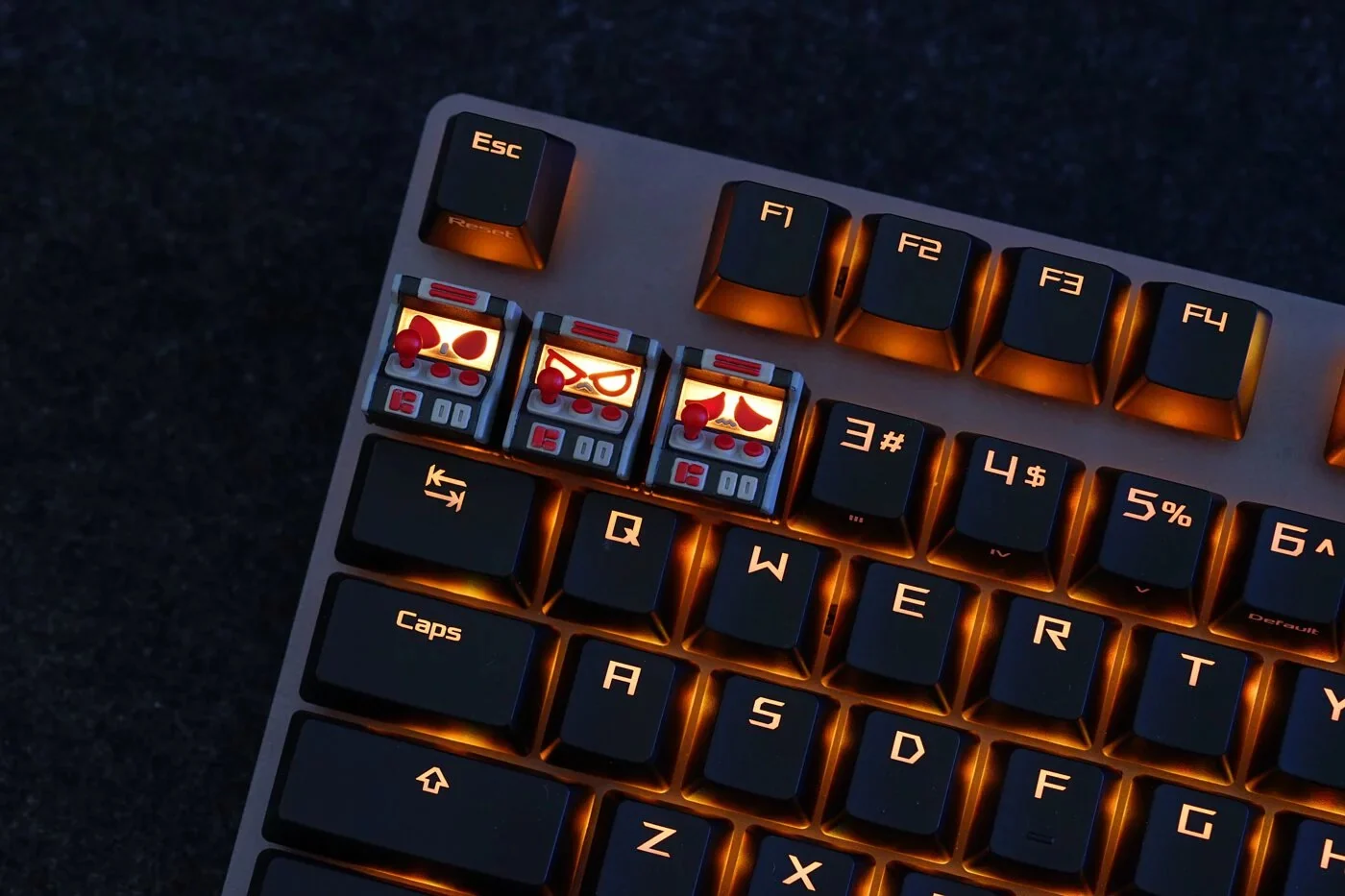 Hot Keys Project HKP Error Smart Black Grey Red Artisan Keycap - Image 4