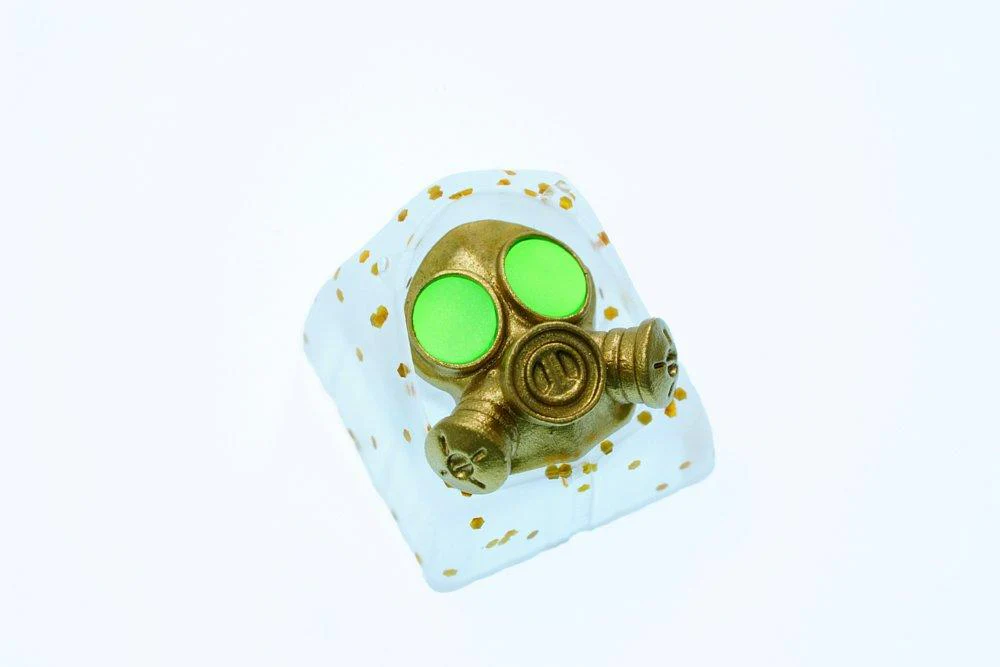 Hot Keys Project HKP Specter Gold Glitter Crystal Ball / Green Artisan Keycap