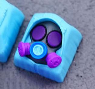 Hot Keys Project HKP Specter Teal / Grey / Purple Artisan Keycap - Image 2
