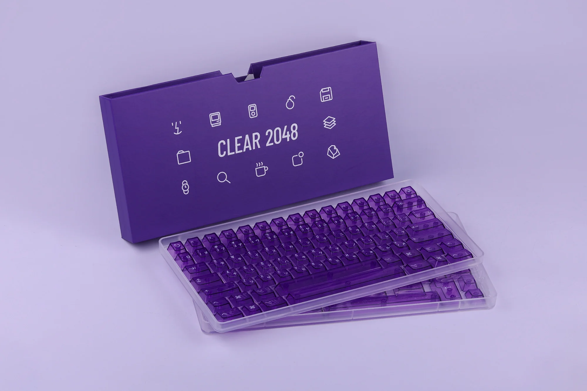 KBDFans Clear 2048 Translucent Purple 162 Key Cherry Profile Polycarbonate Keycap Set - Image 10