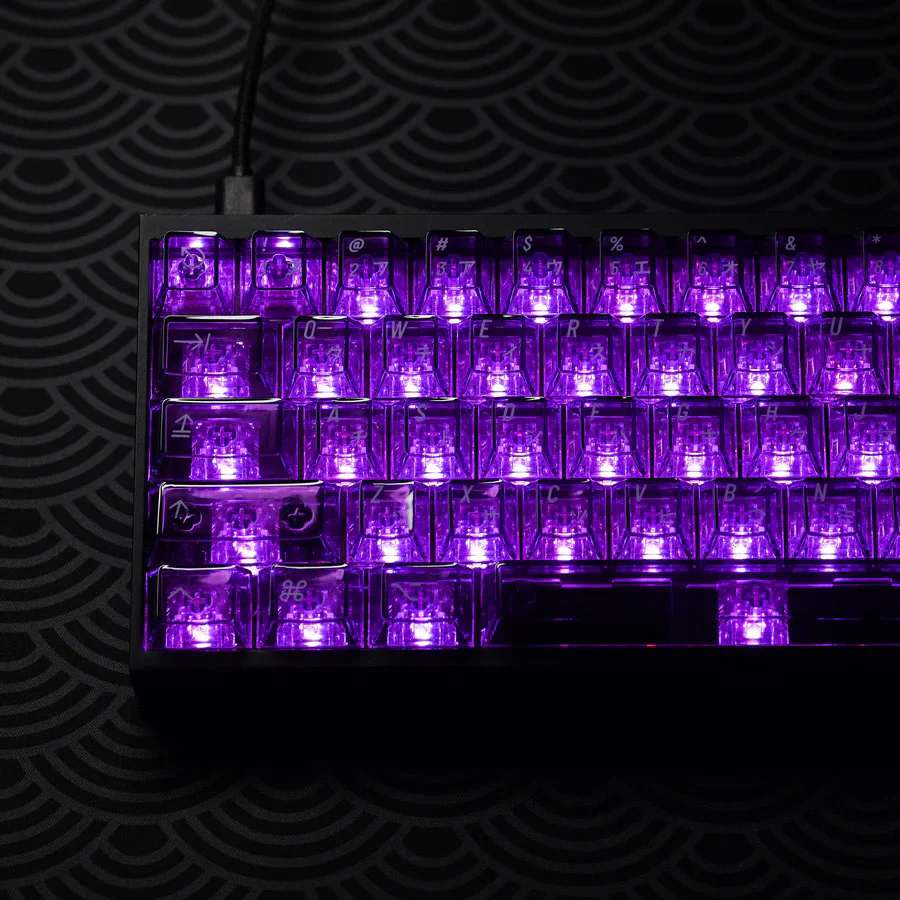 KBDFans Clear 2048 Translucent Purple 162 Key Cherry Profile Polycarbonate Keycap Set - Image 6