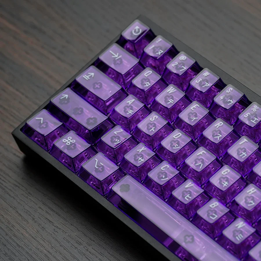 KBDFans Clear 2048 Translucent Purple 162 Key Cherry Profile Polycarbonate Keycap Set - Image 7