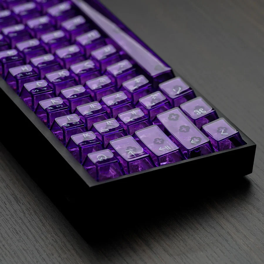 KBDFans Clear 2048 Translucent Purple 162 Key Cherry Profile Polycarbonate Keycap Set - Image 8