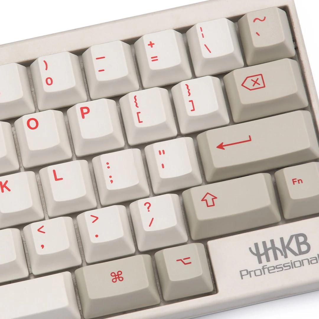 KBDFans Red / White 60 Key OEM Profile Dye Sub PBT Topre Keycap Set - Image 3