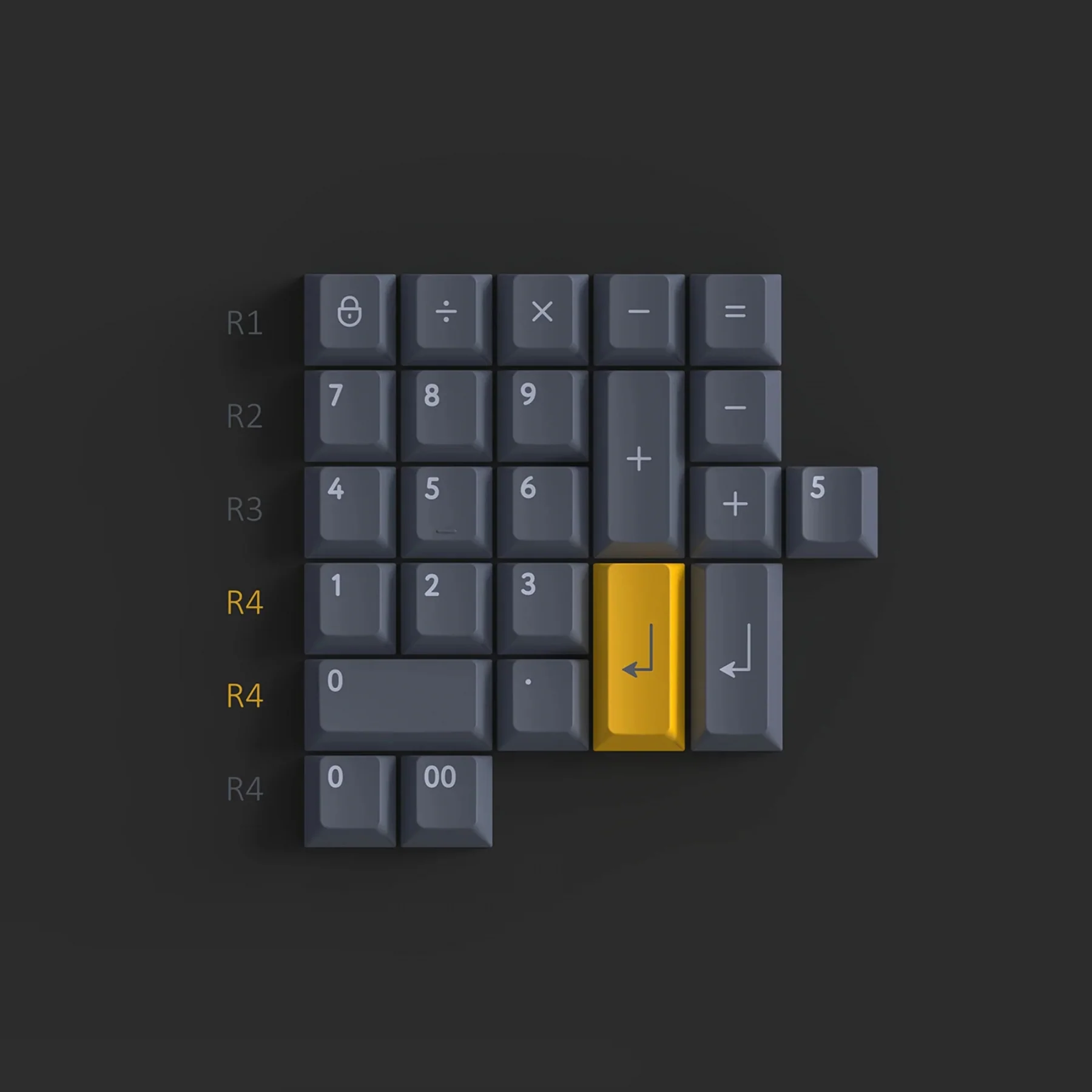 KBDFans PBTfans Twist Numpad Kit 24 Key Cherry Profile Double Shot PBT Add-on Keycap Set