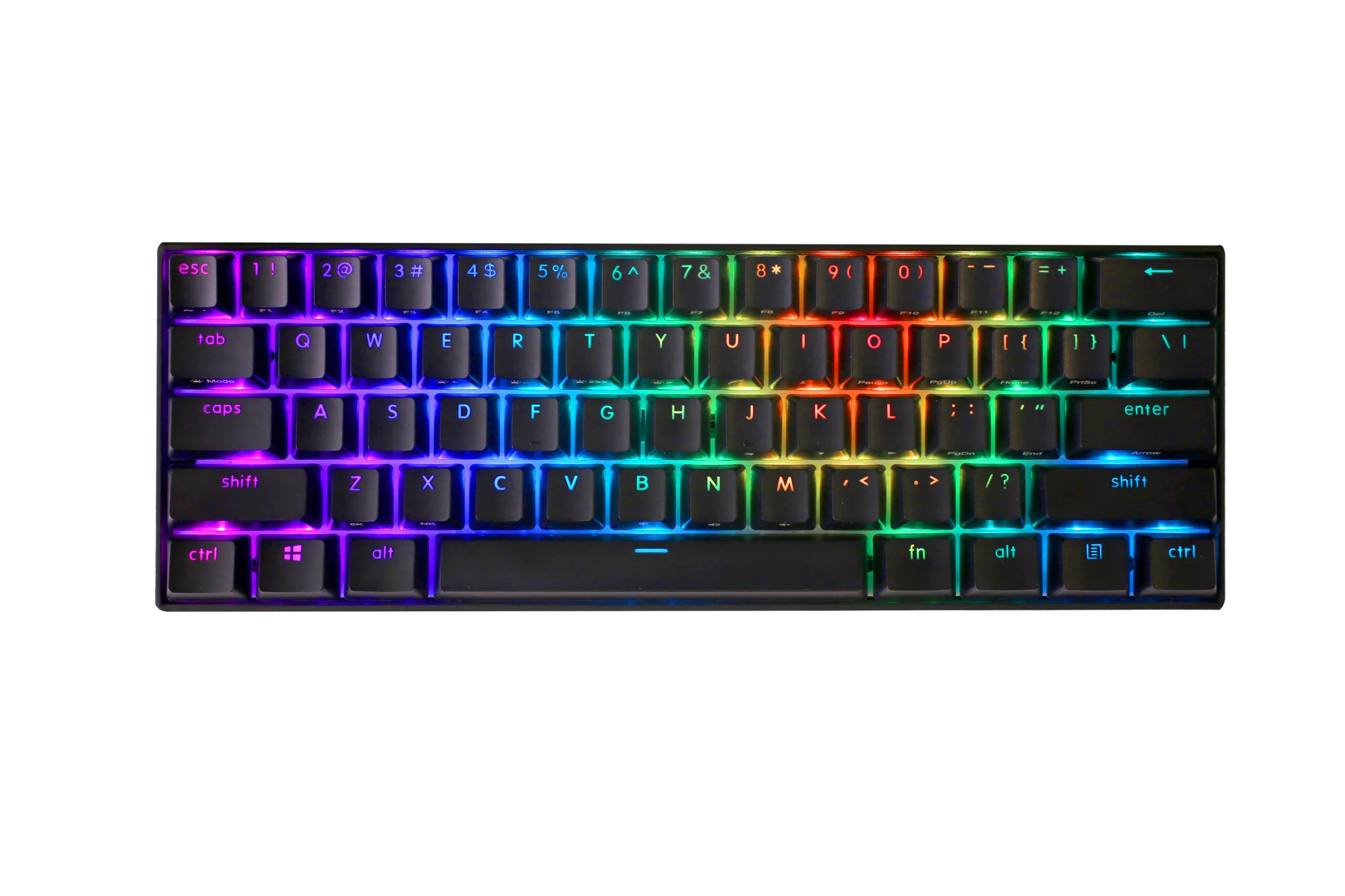 KBParadise V60 The 2 Black RGB LED 60% Double Shot PBT Hotswap Mechanical Keyboard - Image 4