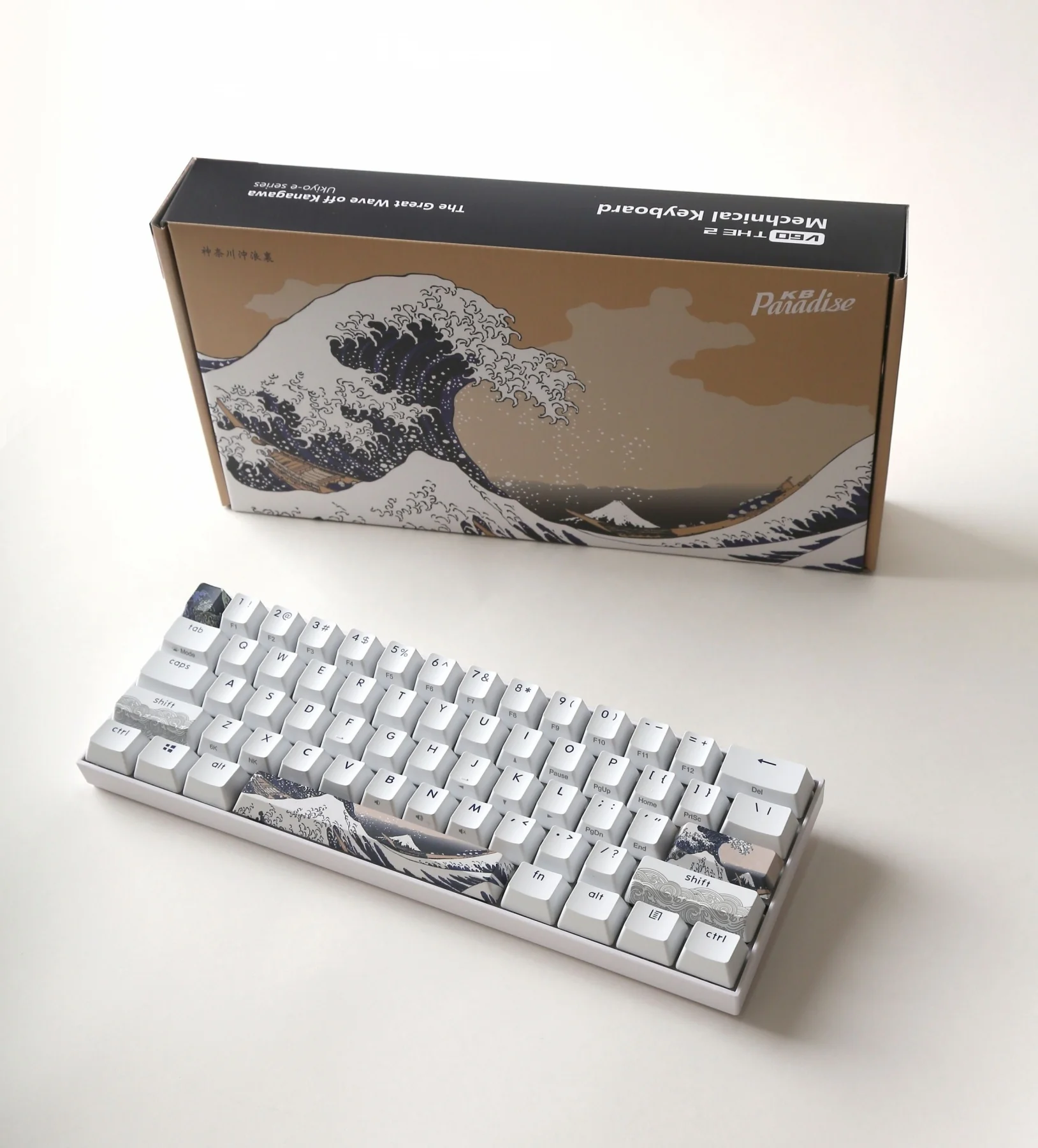 KBParadise V60 The 2 Great Wave 60% Double Shot PBT Hotswap Mechanical Keyboard - Image 3