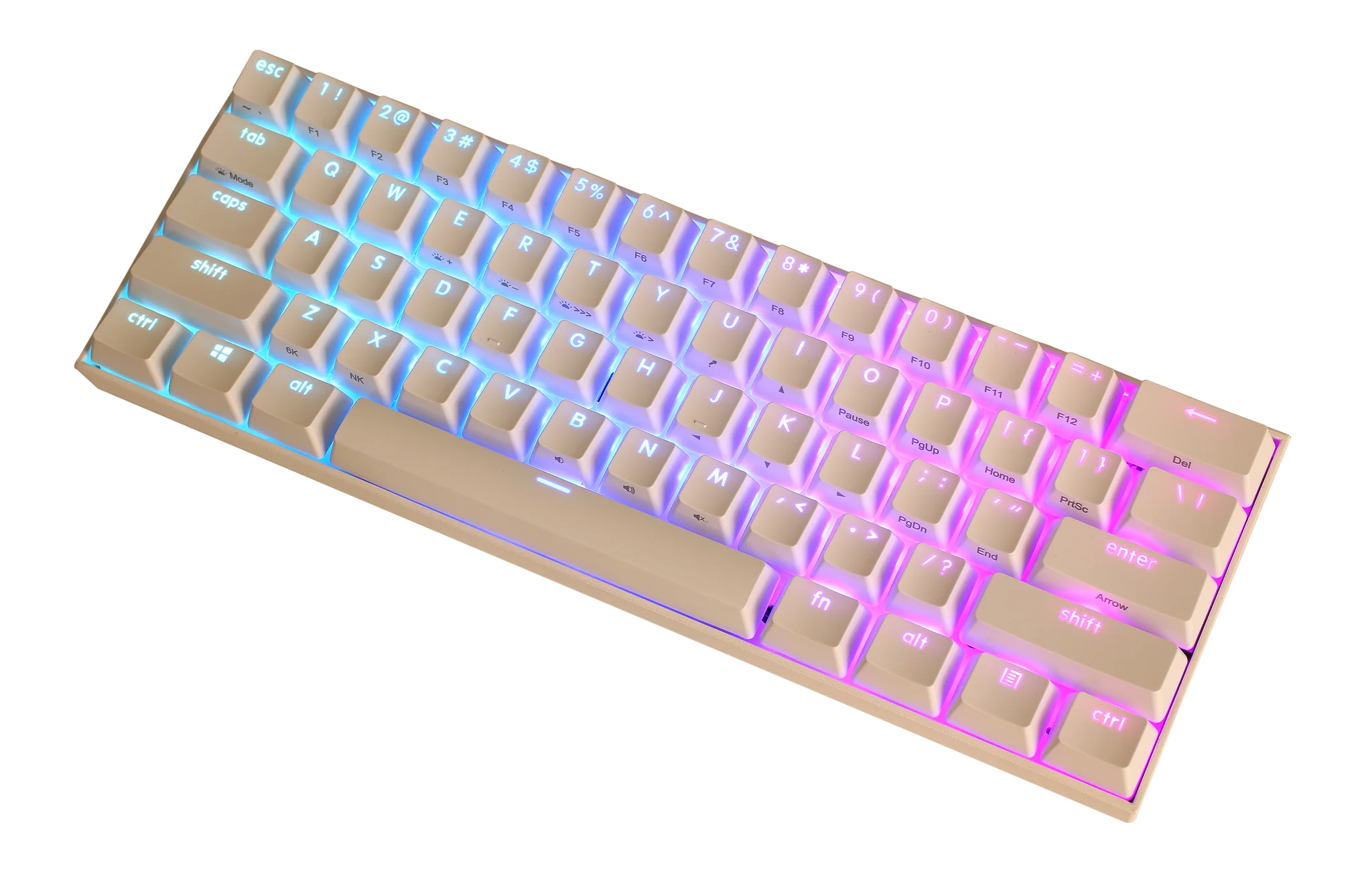 KBParadise V60 The 2 White RGB LED 60% Double Shot PBT Hotswap Mechanical Keyboard - Image 4