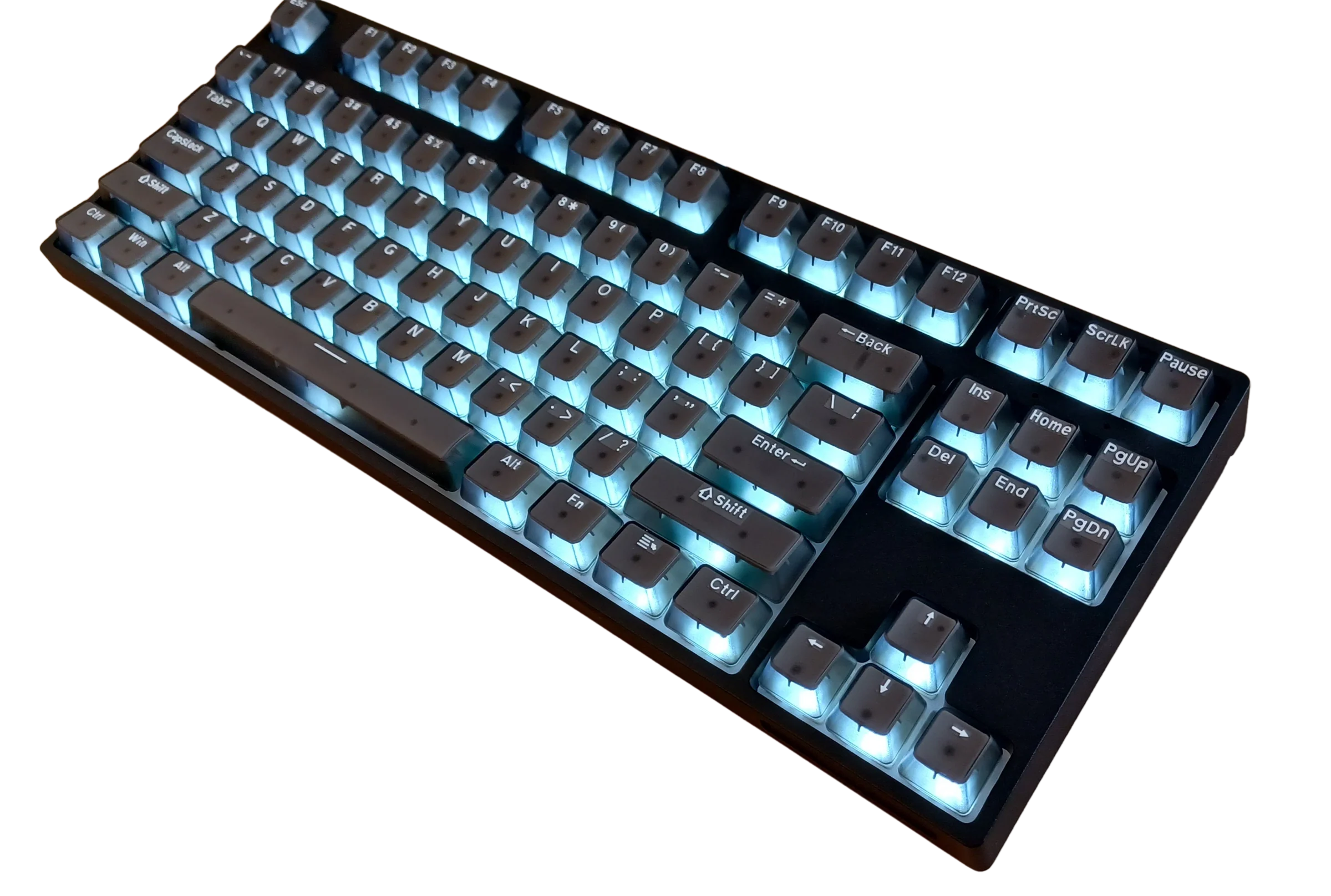 KBParadise V80 V2 Black Crystal TKL Hotswap White LED Double Shot Polycarbonate Mechanical Keyboard - Image 3