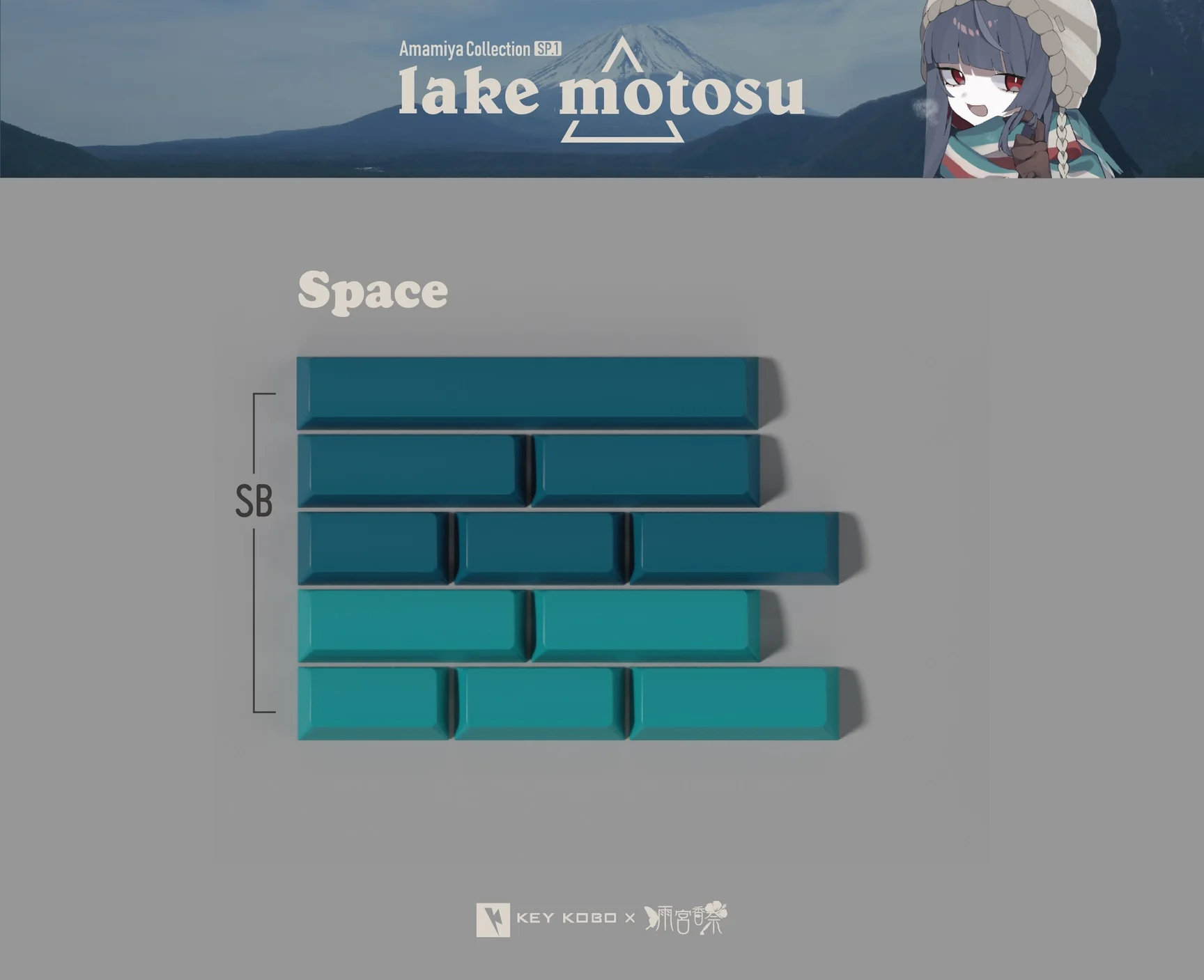 Key Kobo Motosu Lake Cherry Profile Double Shot ABS Keycap Set - Image 6