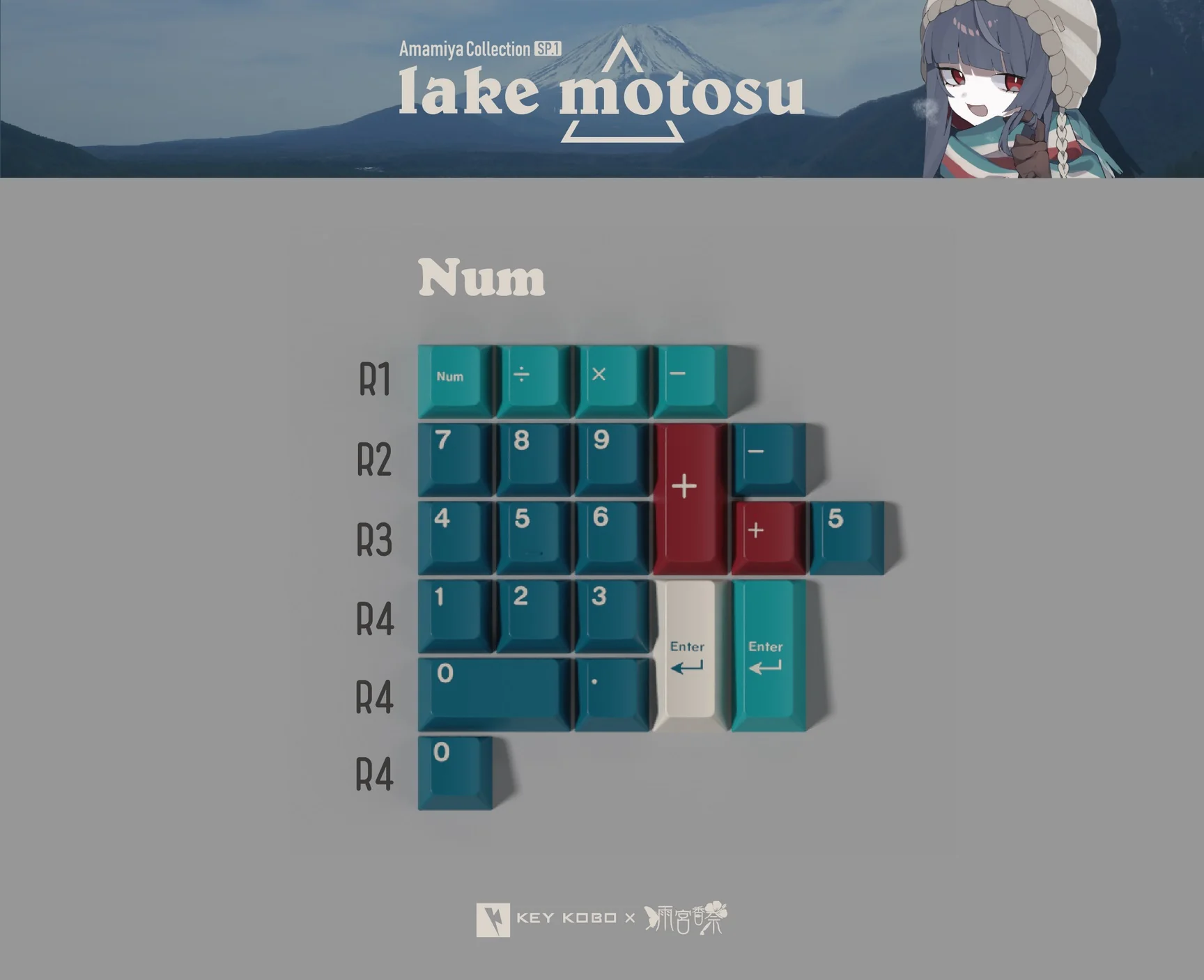 Key Kobo Motosu Lake Cherry Profile Double Shot ABS Keycap Set - Image 8