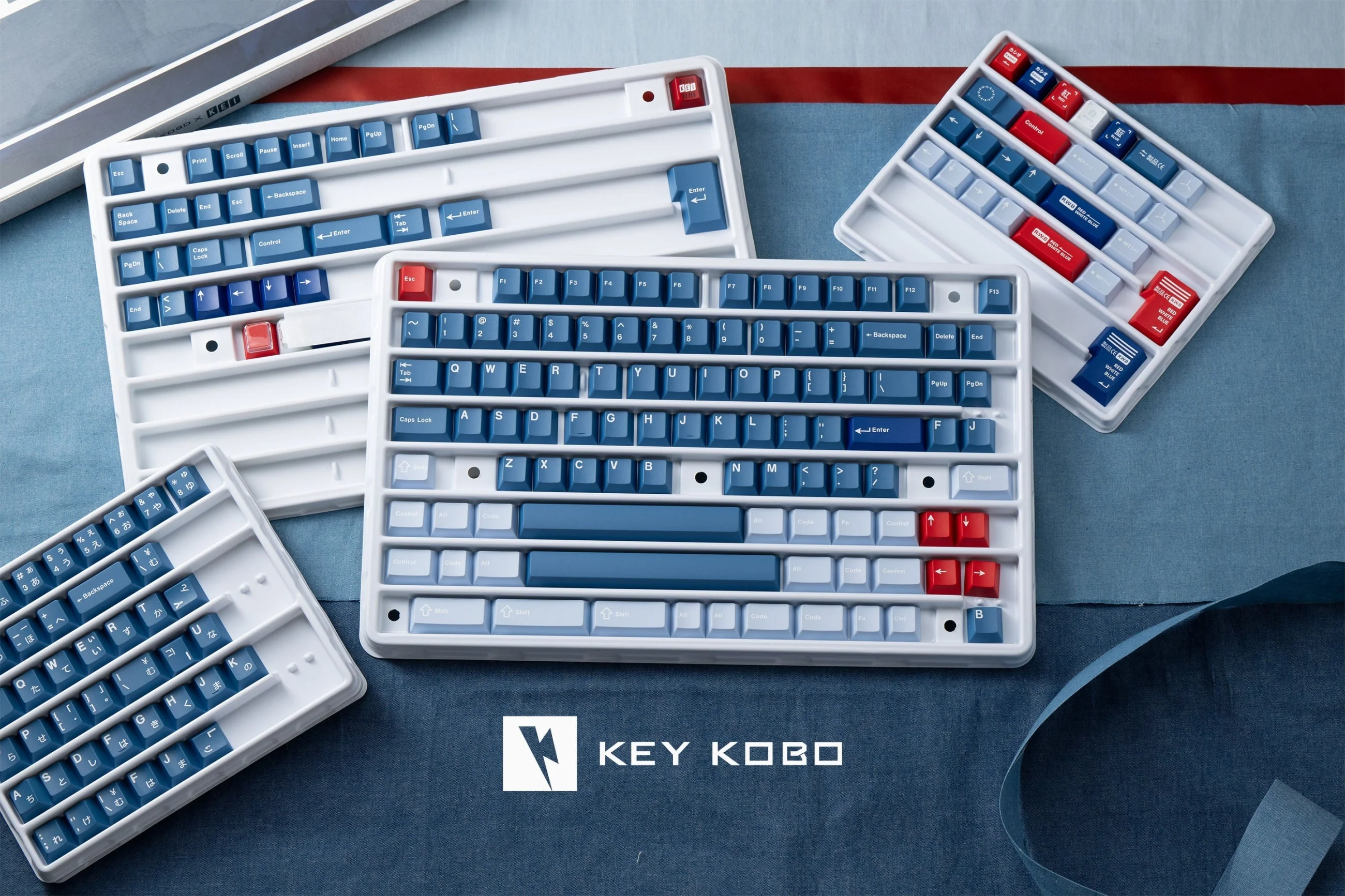 Key Kobo R.W.B. Cherry Profile Double Shot ABS Keycap Set - Image 3