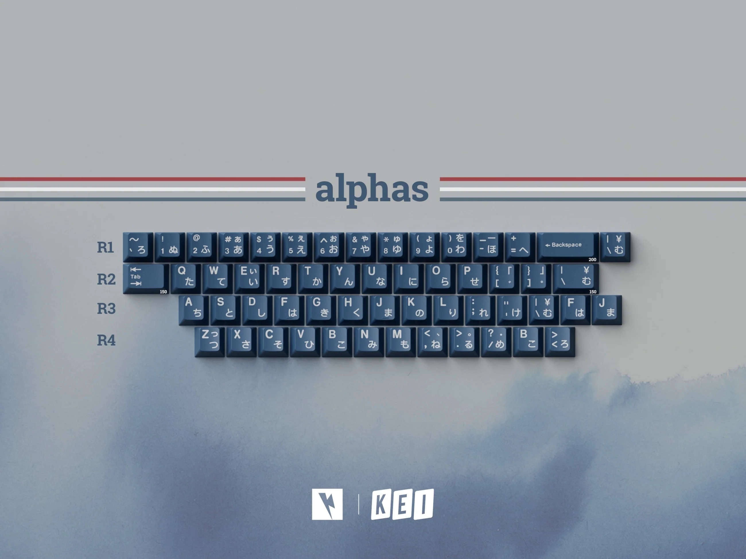 Key Kobo R.W.B. Cherry Profile Double Shot ABS Keycap Set - Image 4