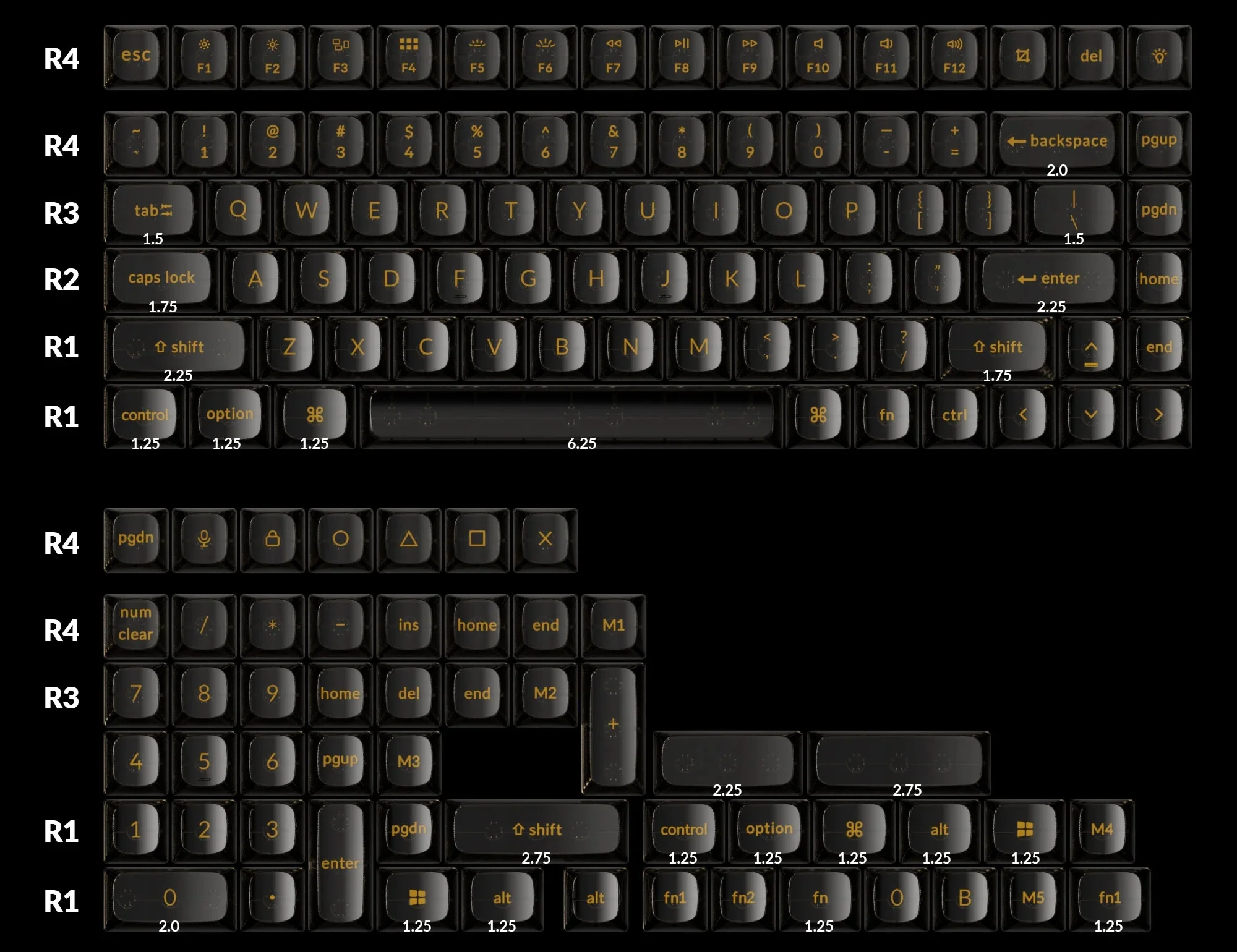 Keychron 138 Key Black Translucent OSA Profile ABS Keycap Set - Image 2