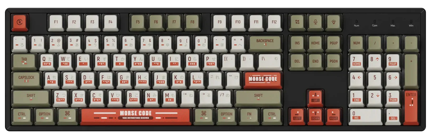 Keychron Morse Code 137 Key OEM Profile Dye Sub PBT Keycap Set - Image 10